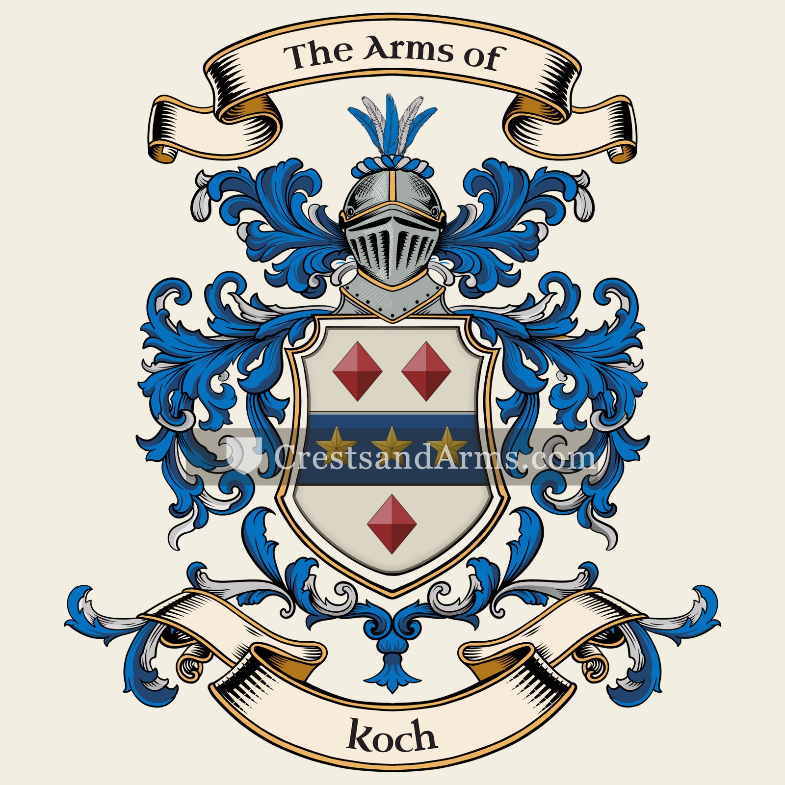 The Koch coat of arms, drawn from the recorded blazon