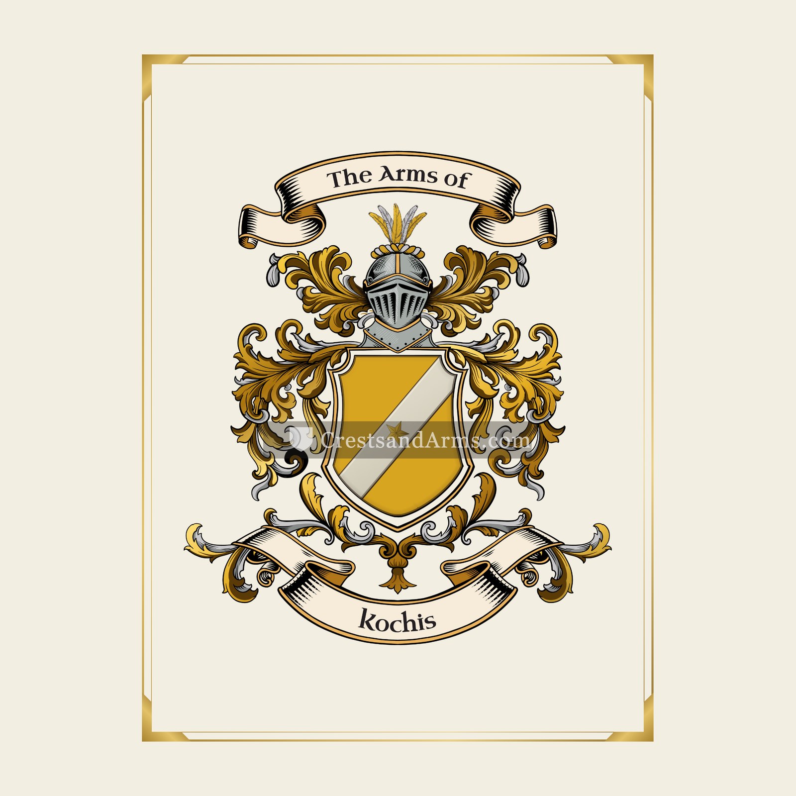 With gold border