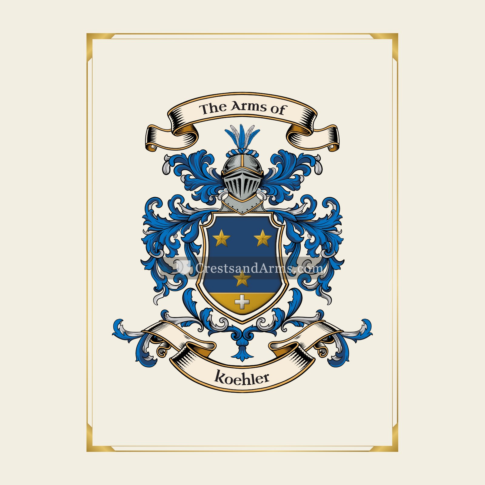 With gold border