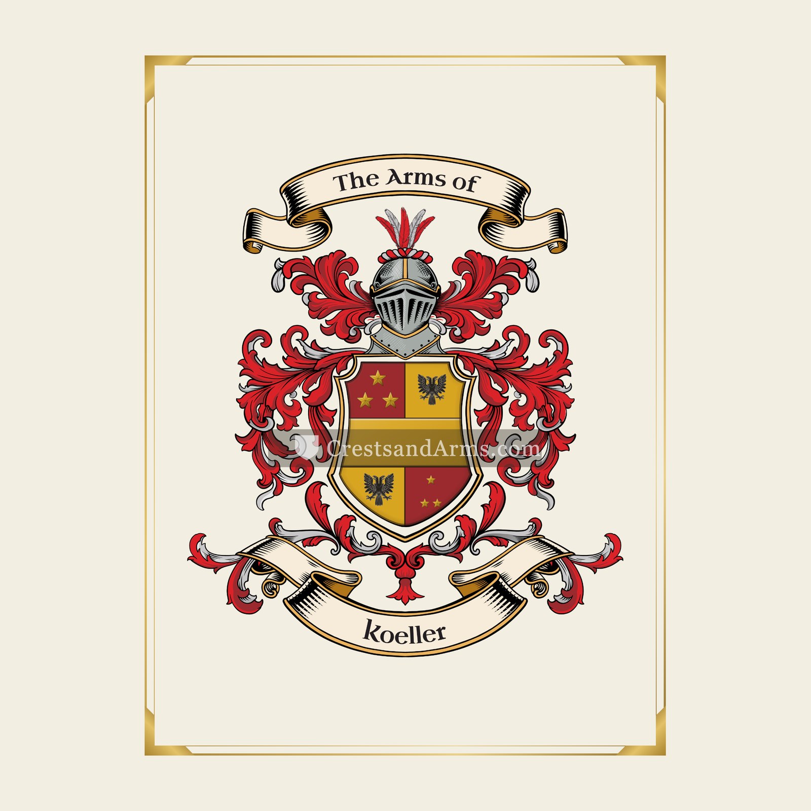 With gold border