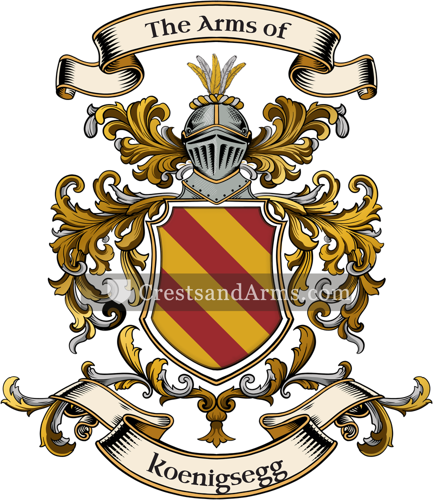 The Koenigsegg coat of arms, drawn from the recorded blazon
