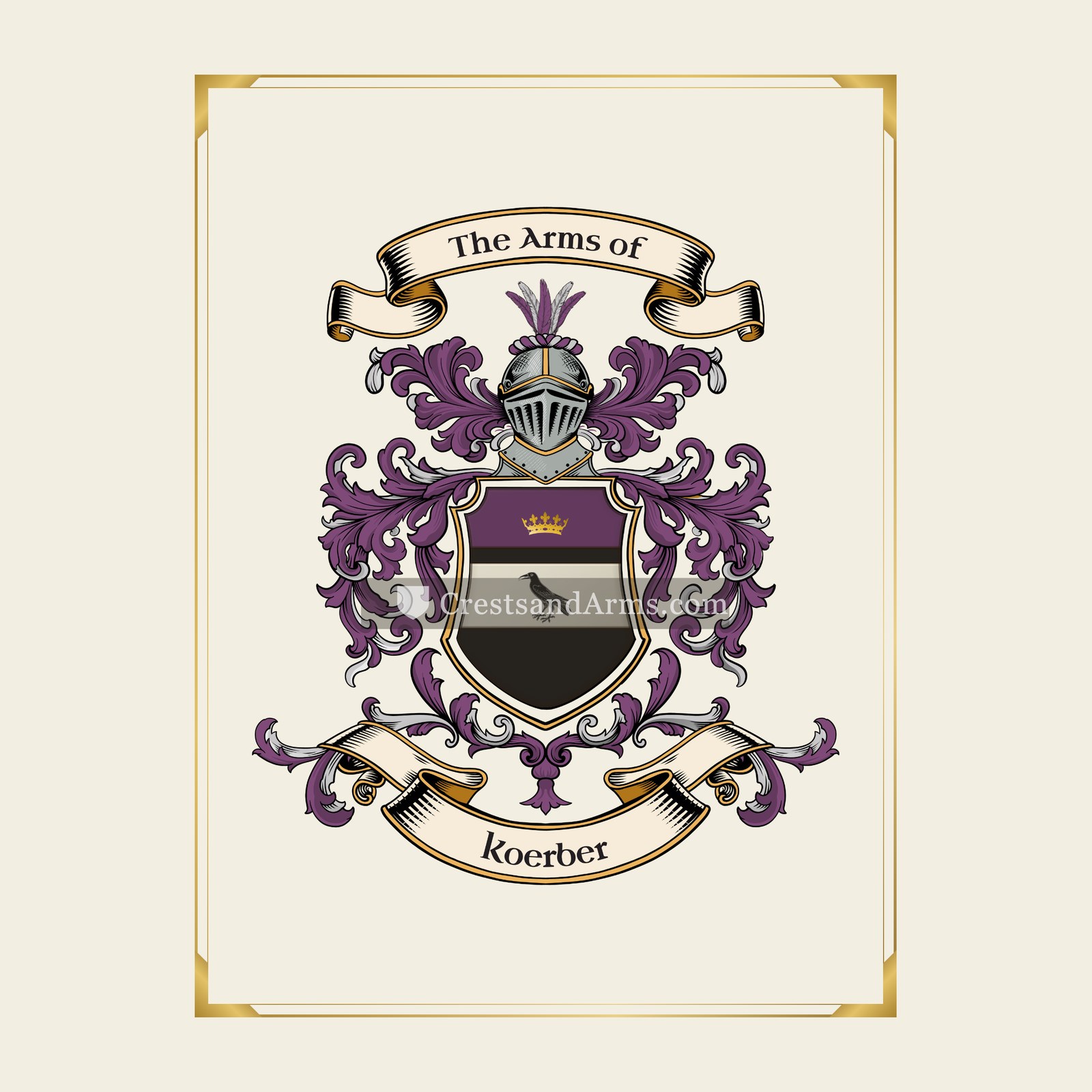 With gold border