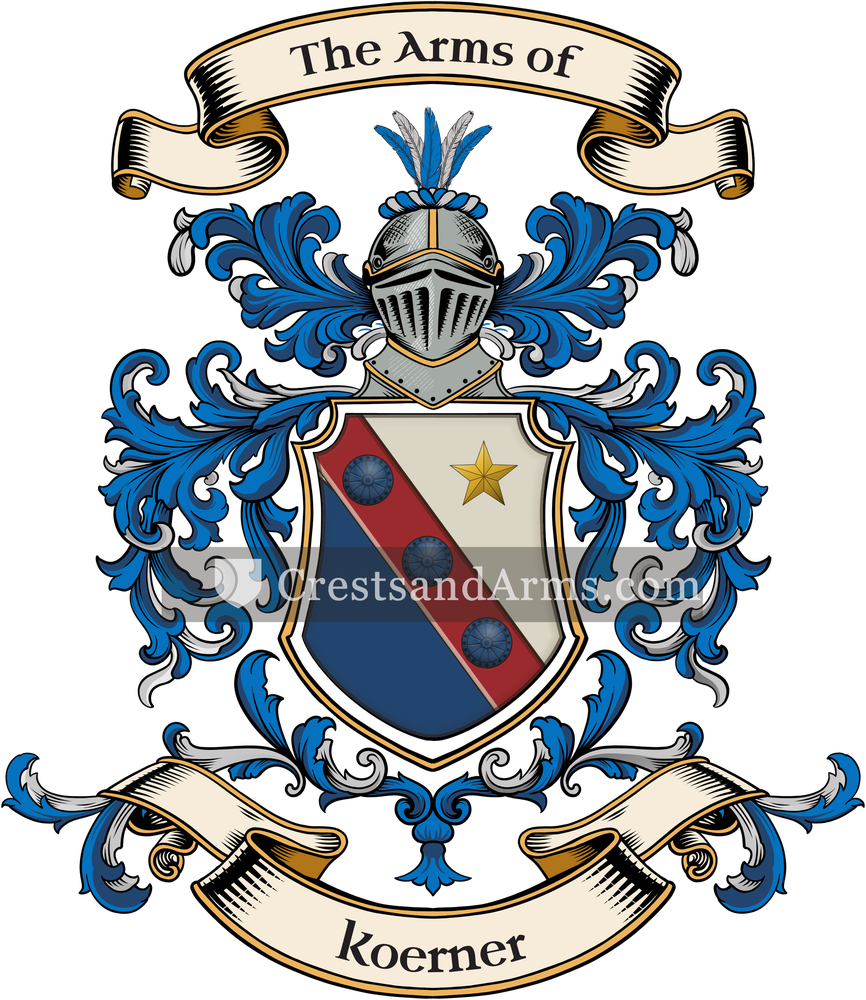 The Koerner coat of arms, drawn from the recorded blazon