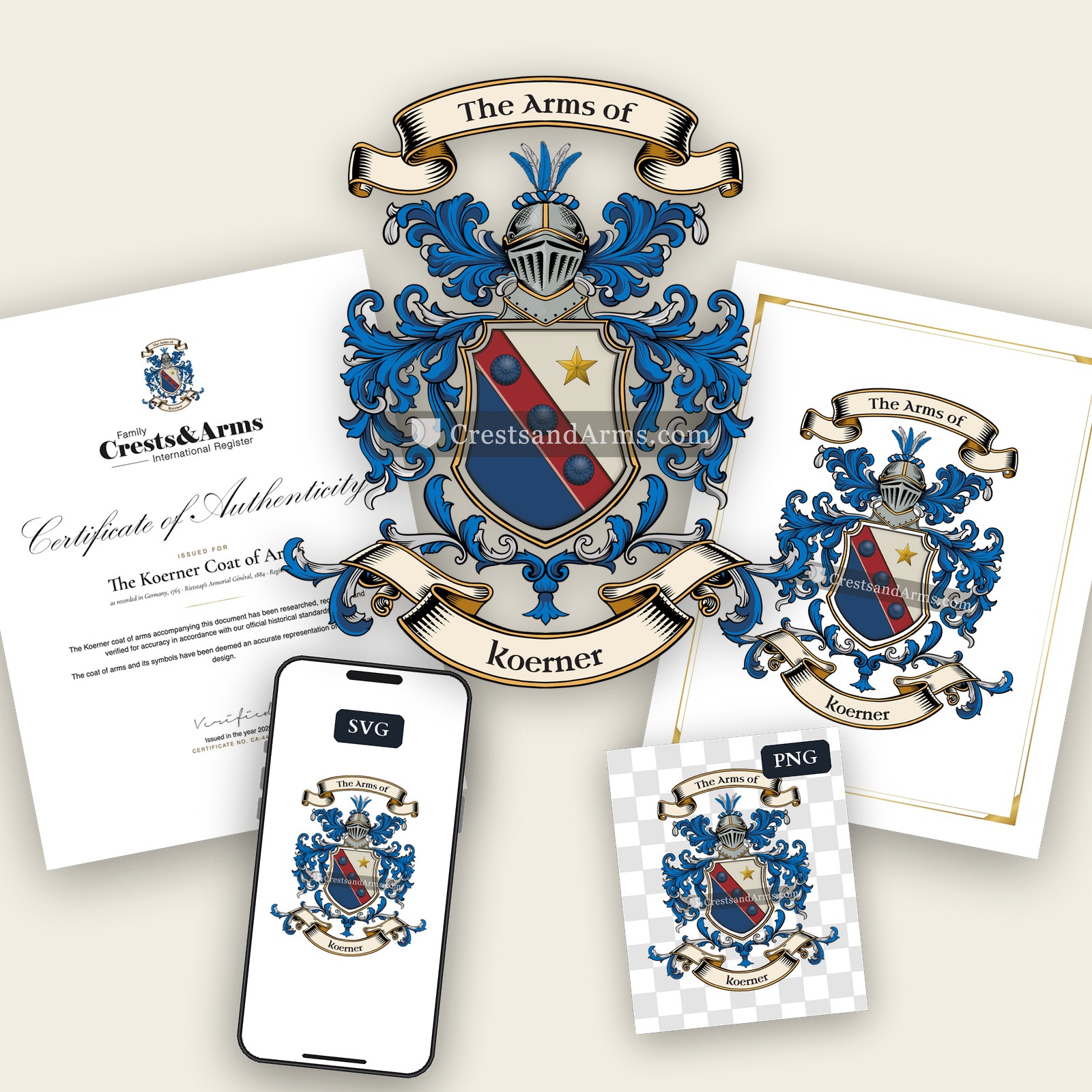 The Koerner arms on the coat of arms — digital pack