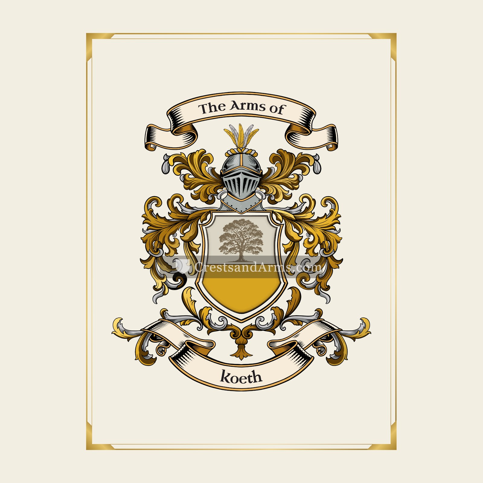 With gold border