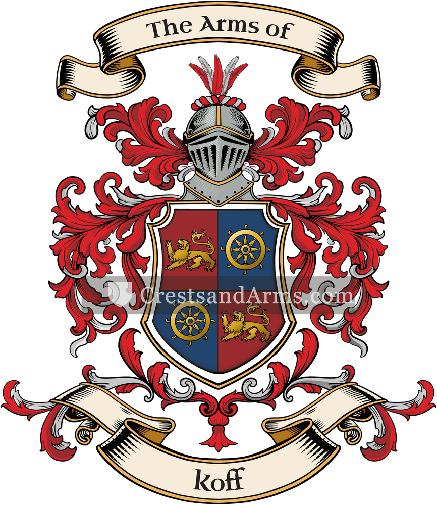 The Koff coat of arms, drawn from the recorded blazon