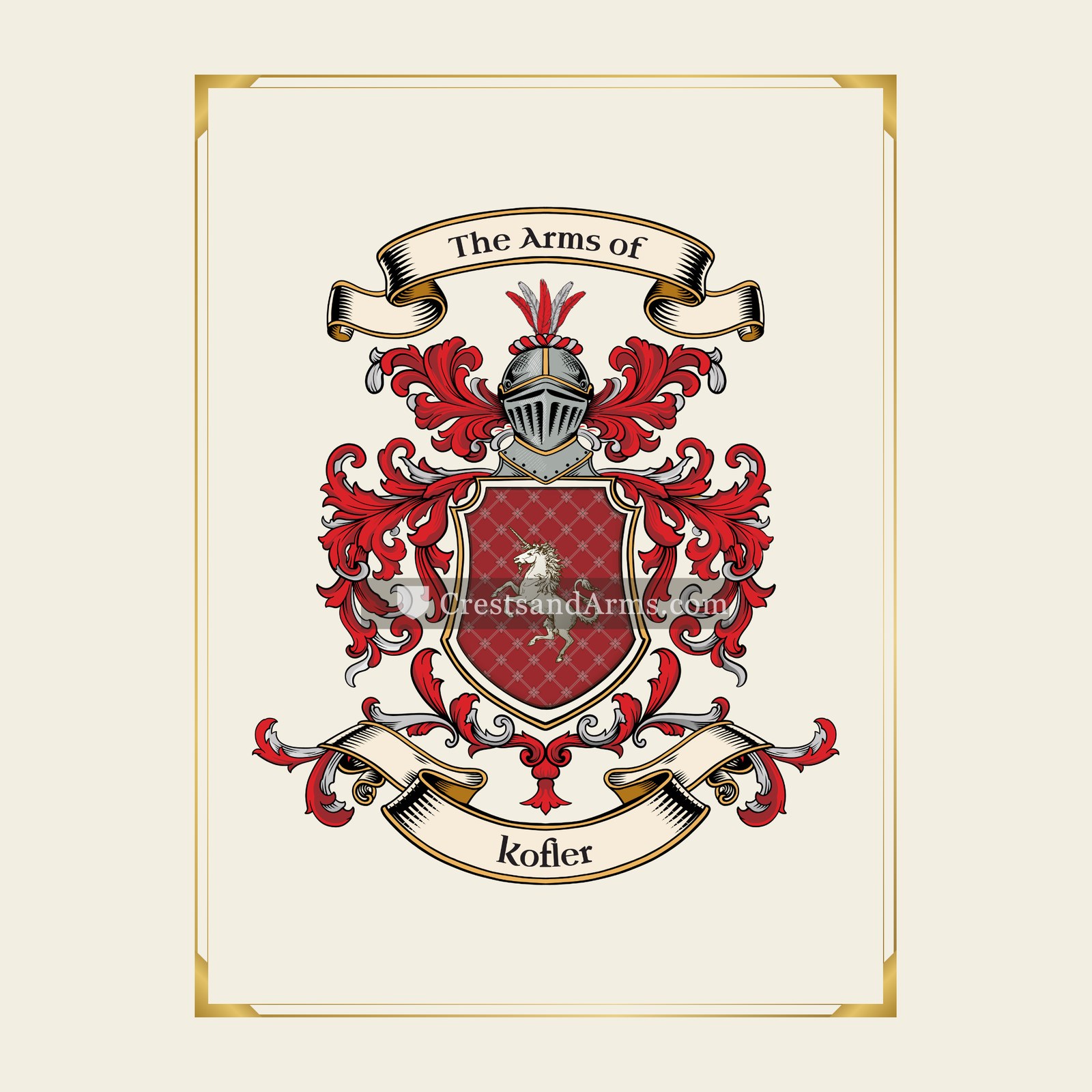 With gold border