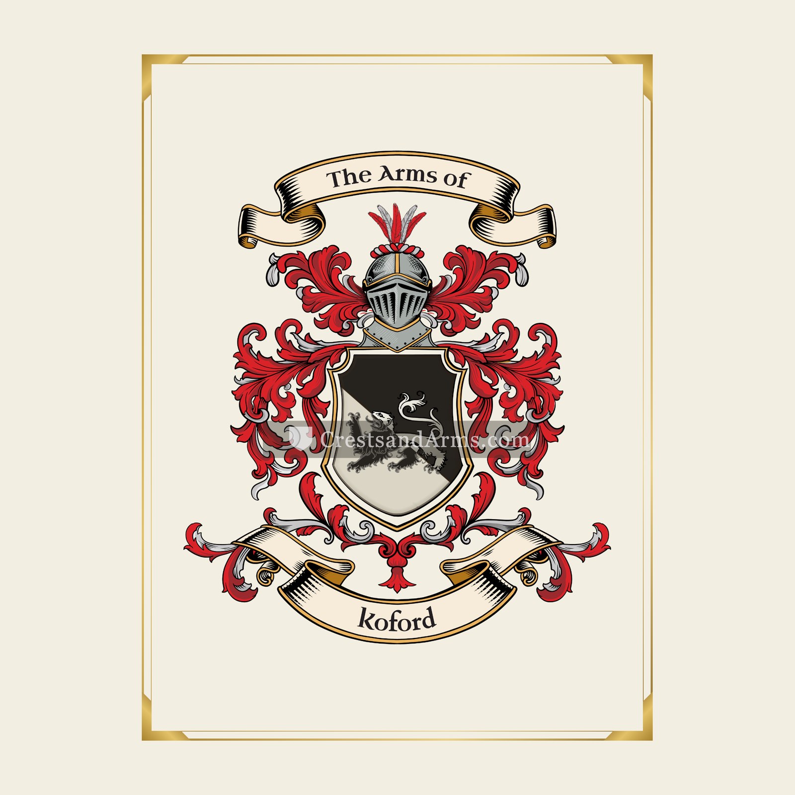 With gold border