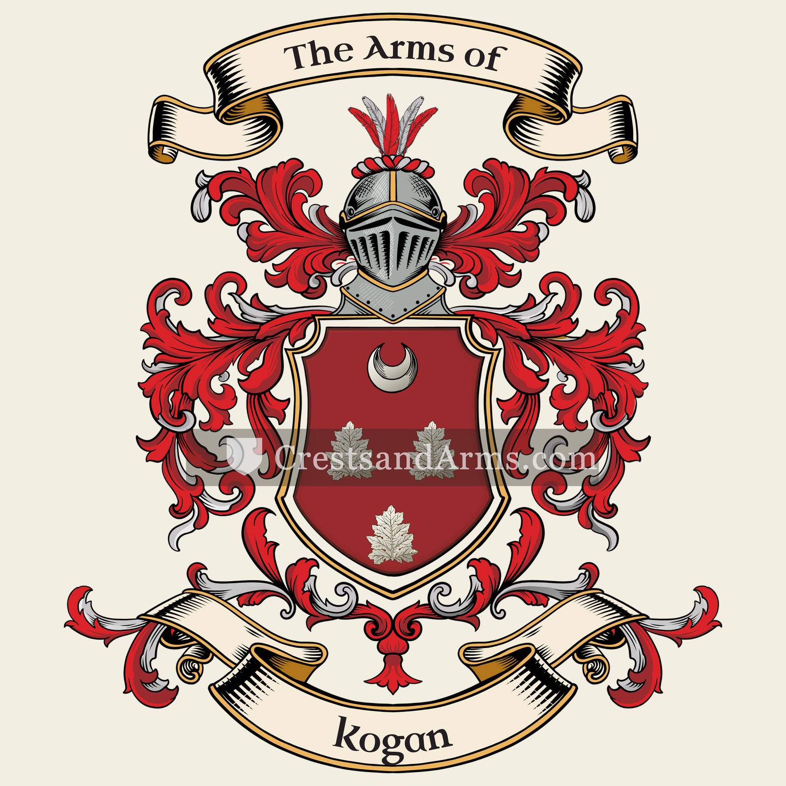 The Kogan coat of arms, drawn from the recorded blazon
