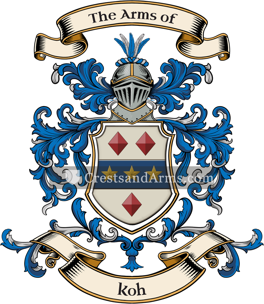 The Koh coat of arms, drawn from the recorded blazon