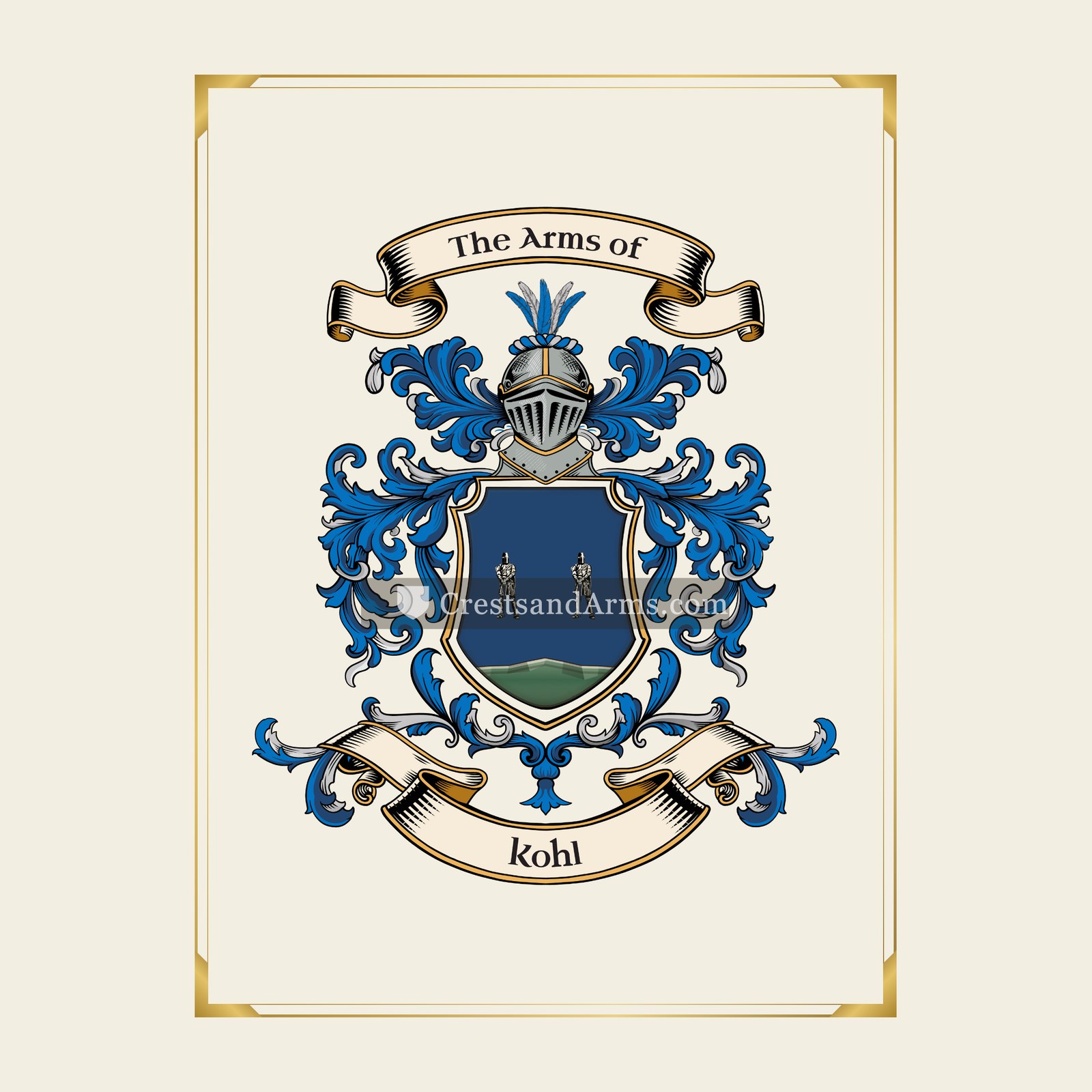 With gold border