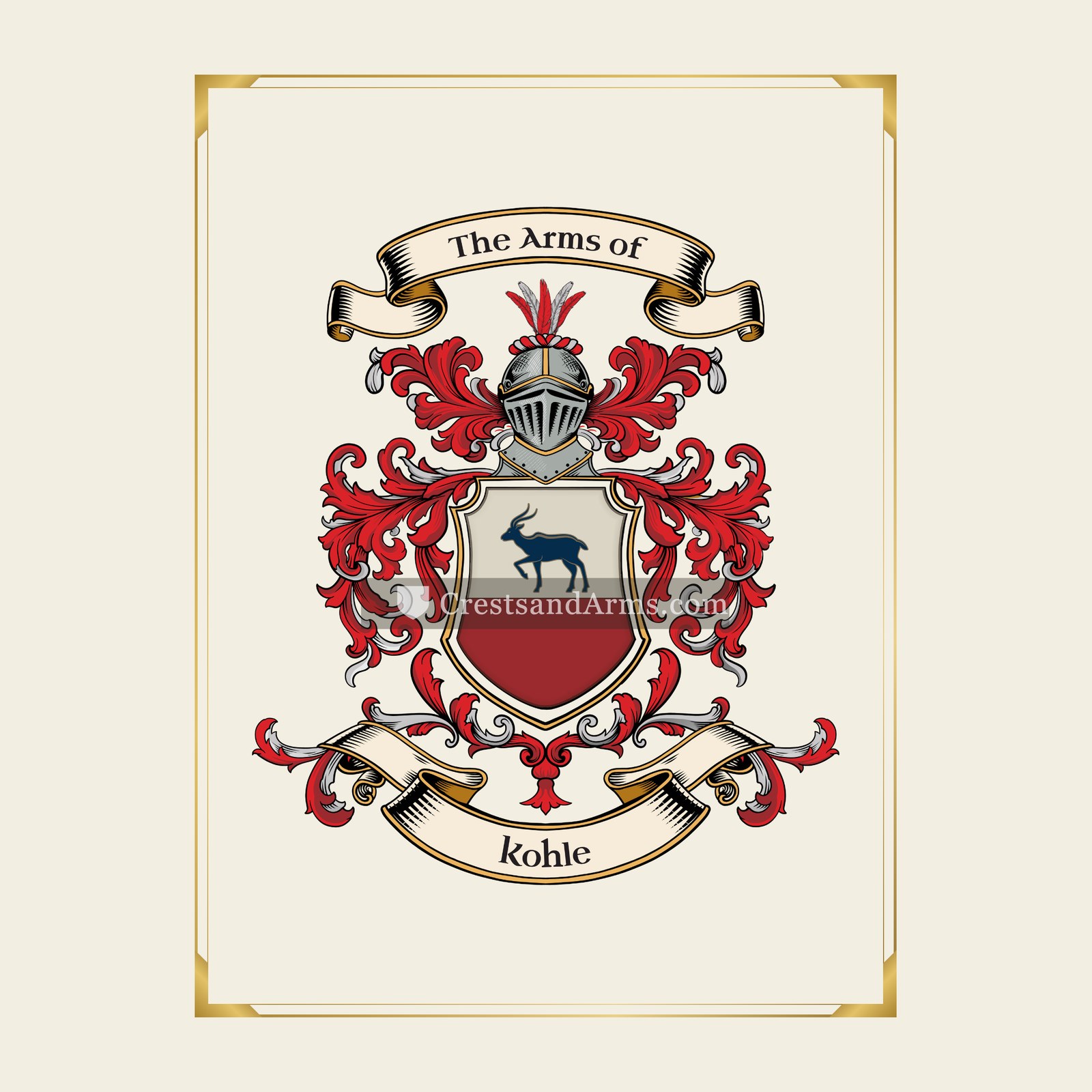 With gold border