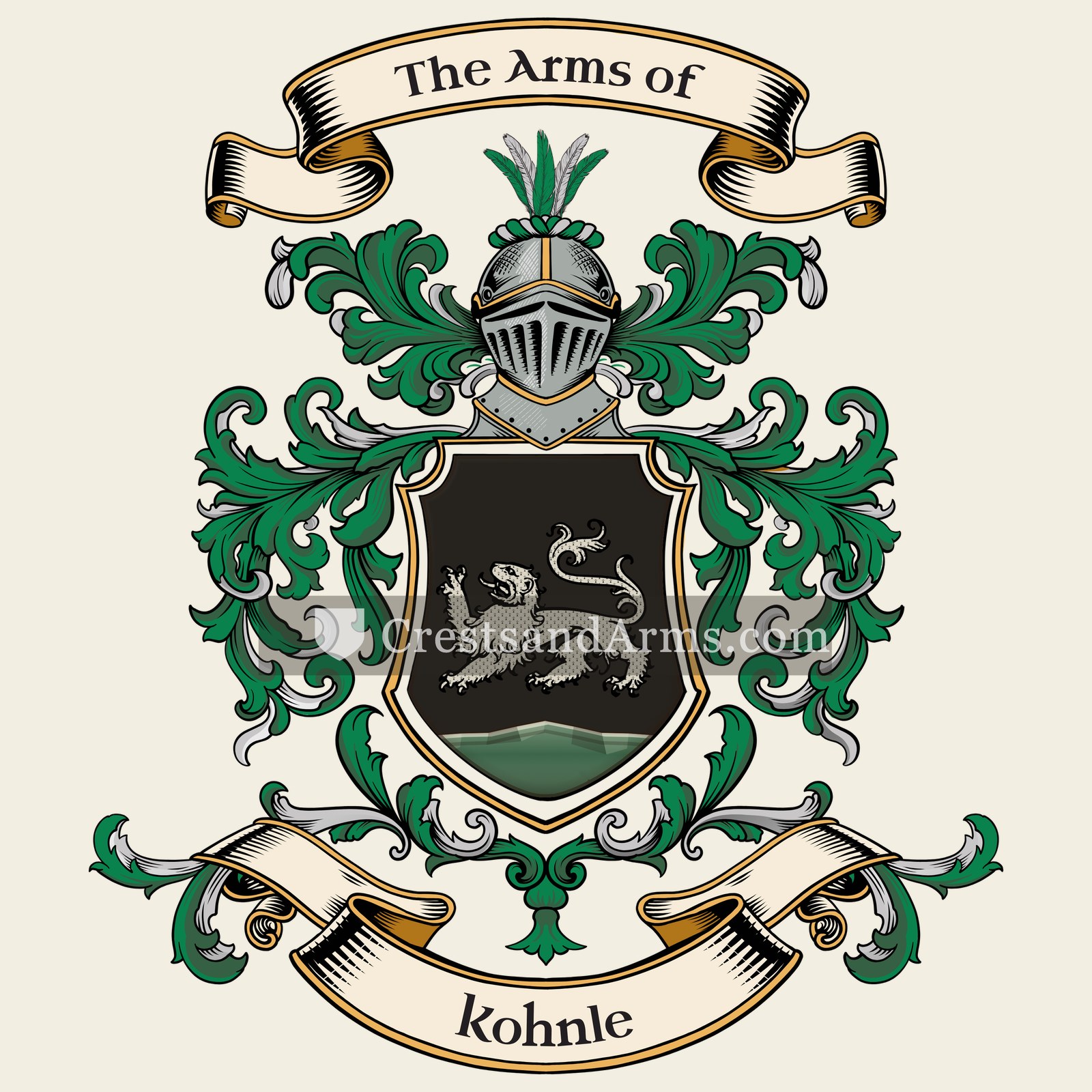 The Kohnle coat of arms, drawn from the recorded blazon