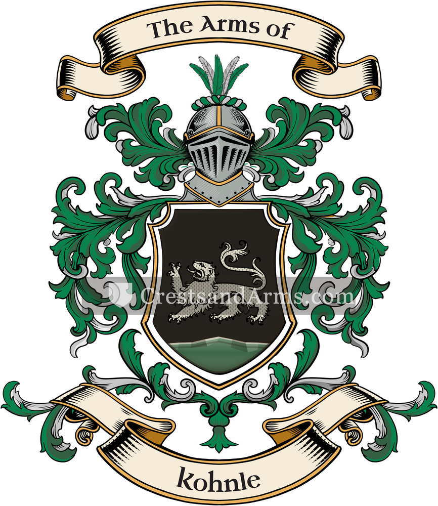 The Kohnle coat of arms, drawn from the recorded blazon
