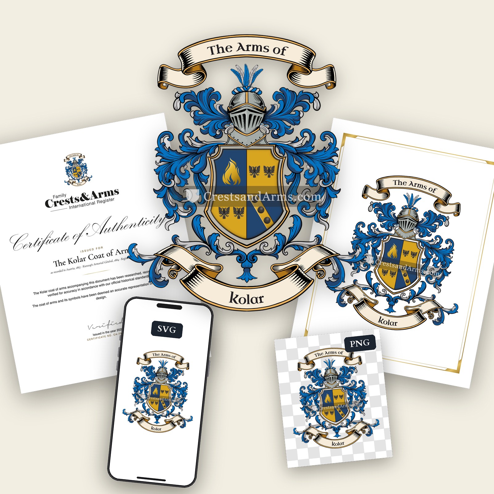 The Kolar arms on the coat of arms — digital pack