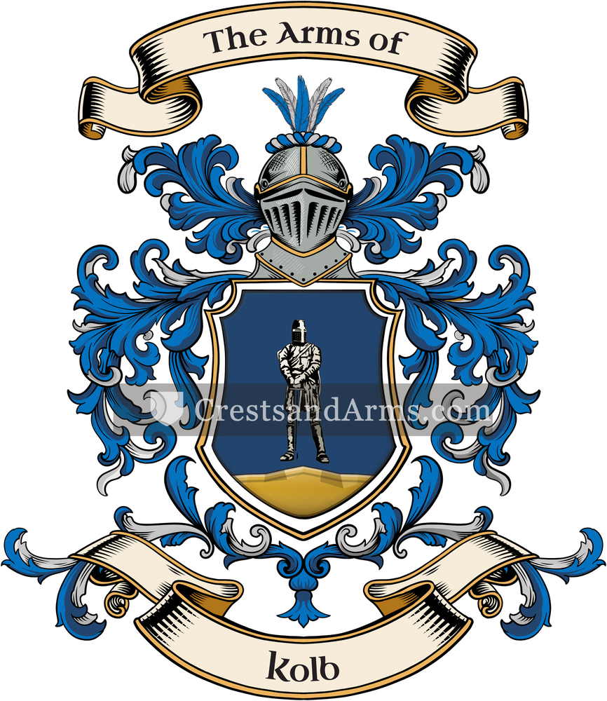 The Kolb coat of arms, drawn from the recorded blazon