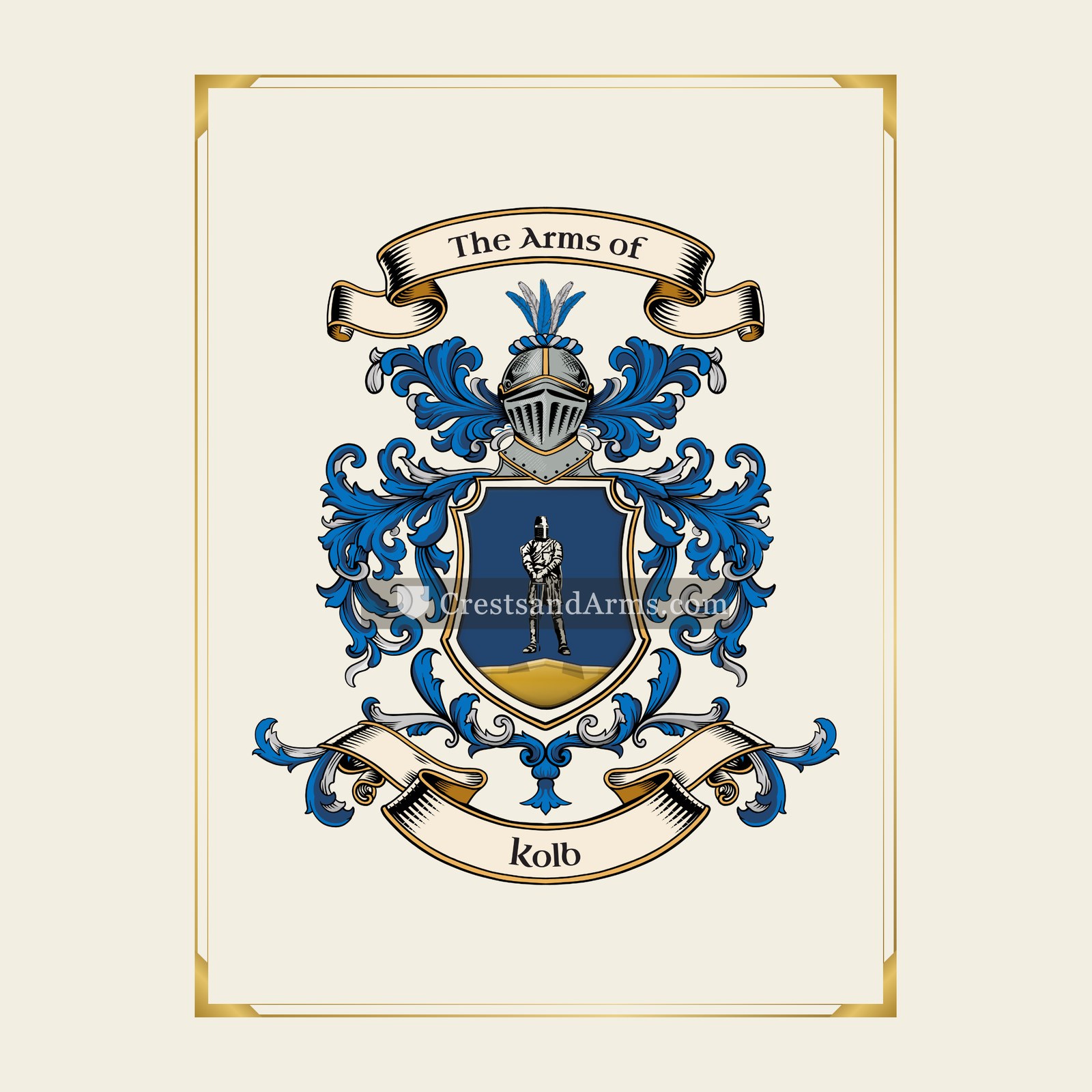 With gold border