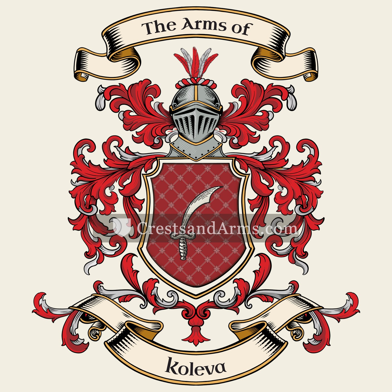 The Koleva coat of arms, drawn from the recorded blazon