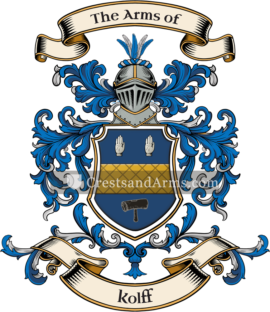 The Kolff coat of arms, drawn from the recorded blazon