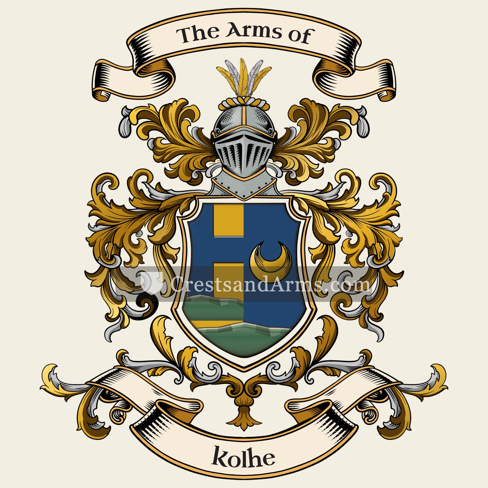 The Kolhe coat of arms, drawn from the recorded blazon