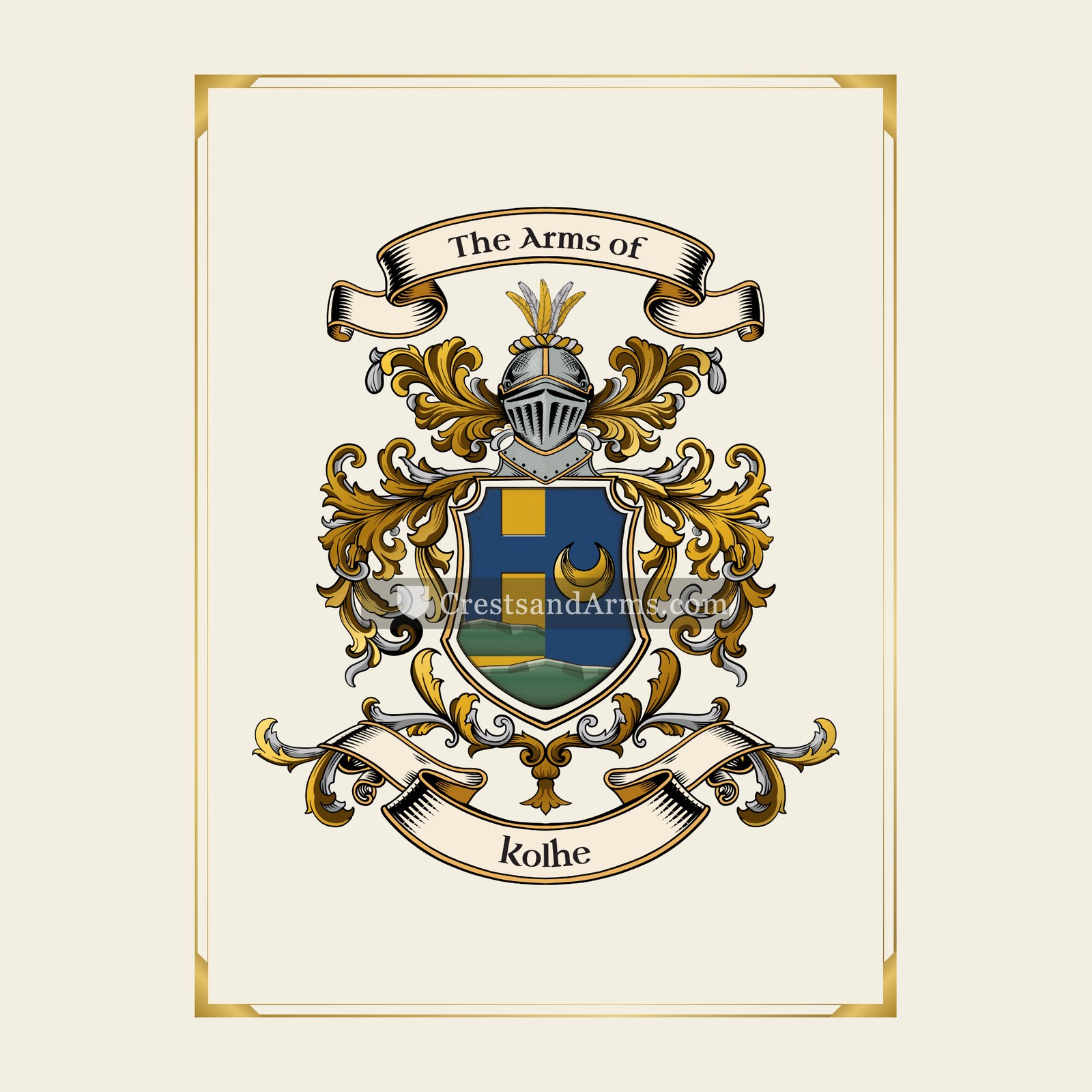 With gold border