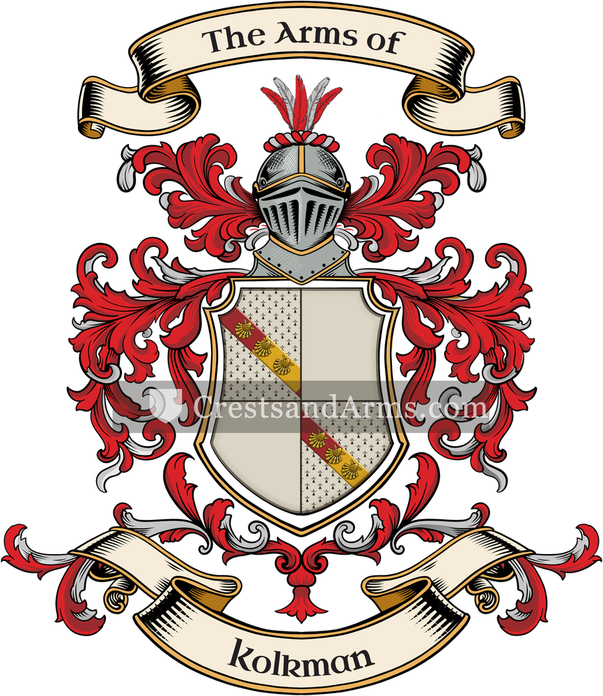 The Kolkman coat of arms, drawn from the recorded blazon
