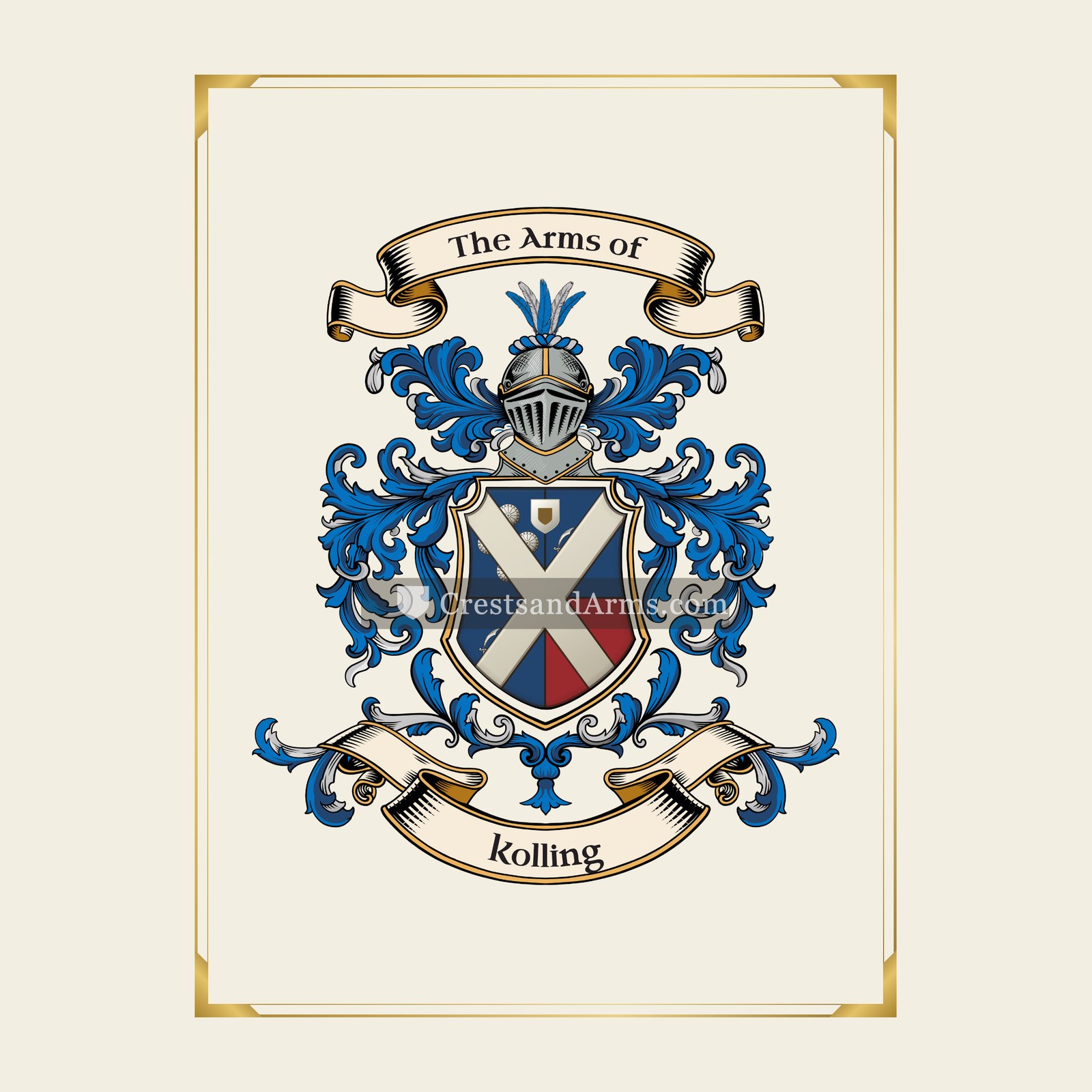 With gold border