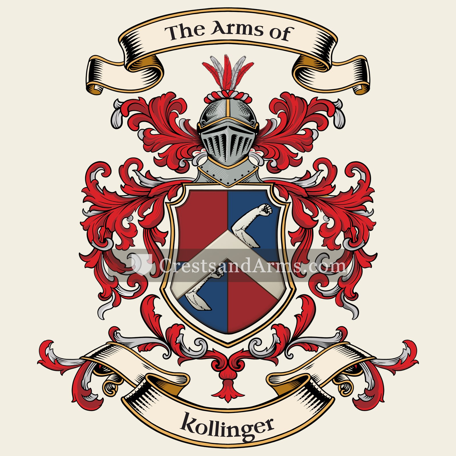 The Kollinger coat of arms, drawn from the recorded blazon