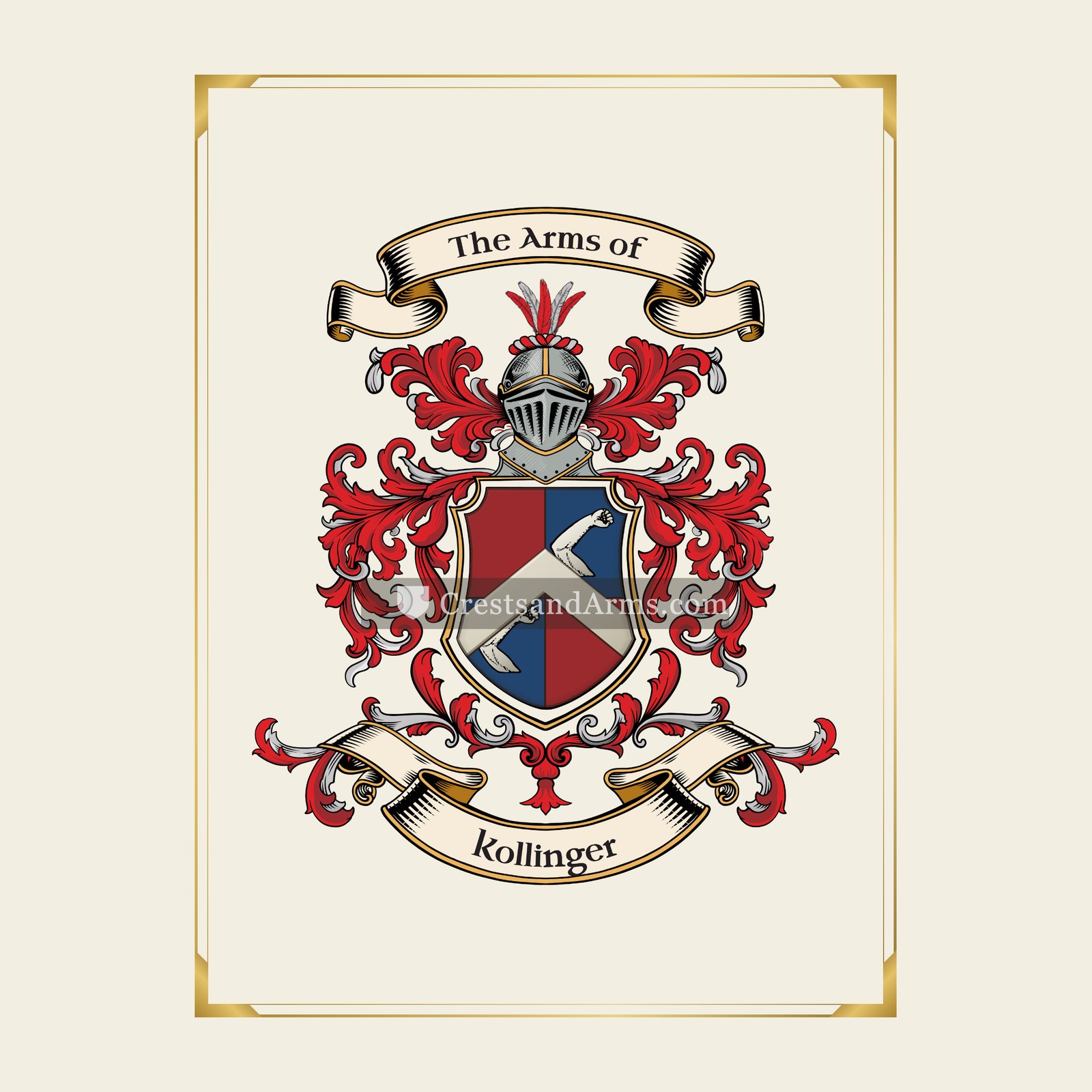 With gold border