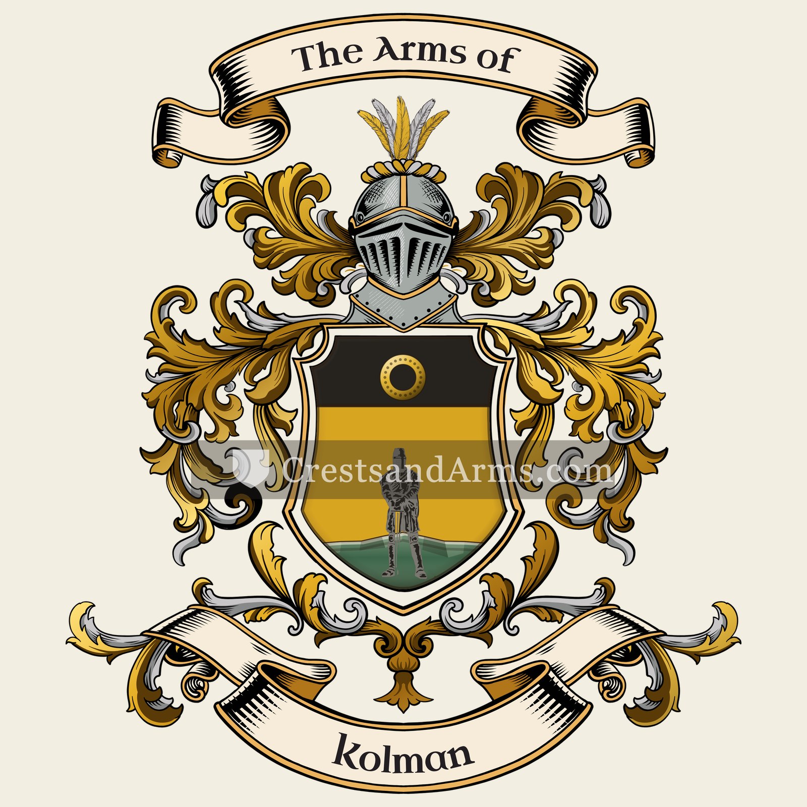 The Kolman coat of arms, drawn from the recorded blazon