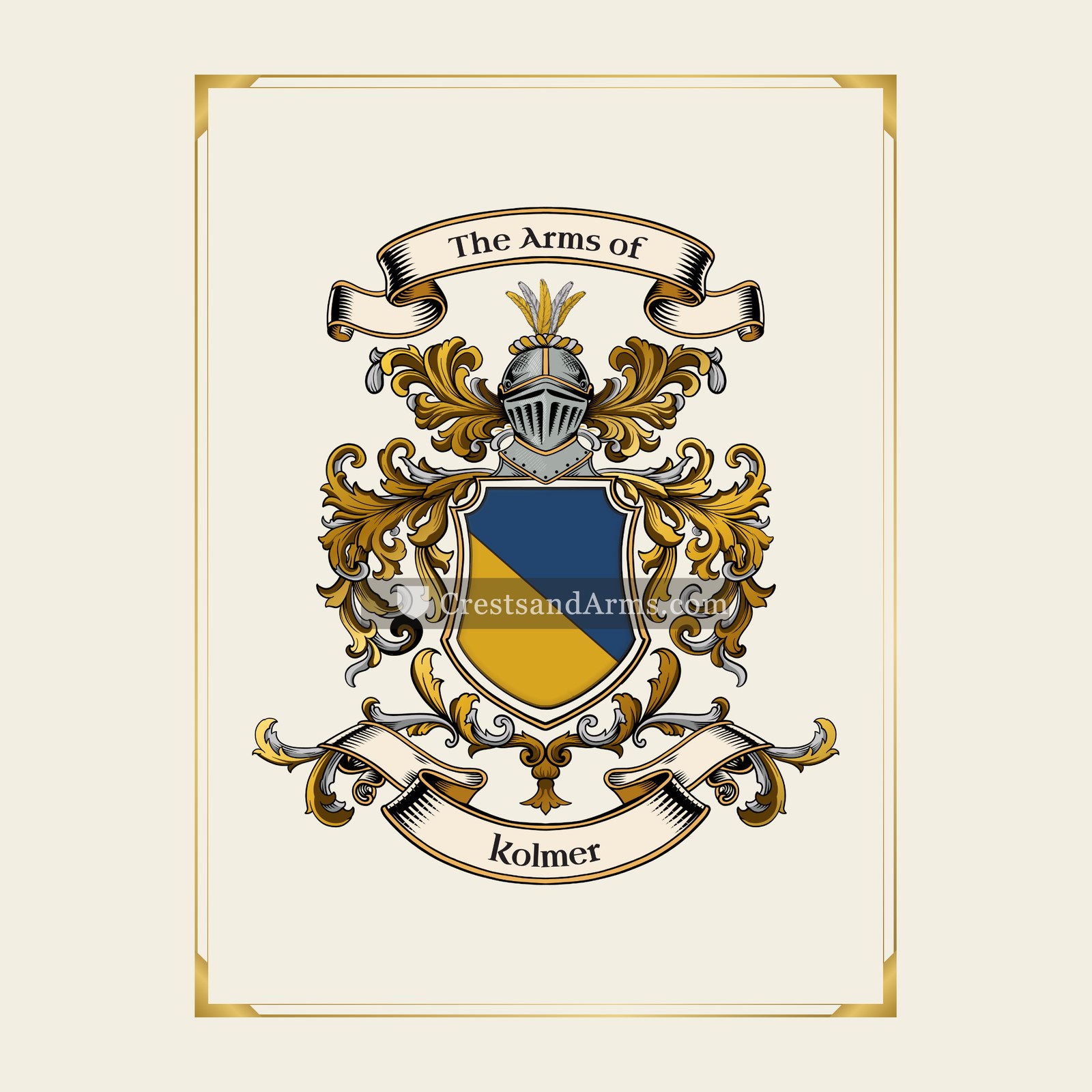 With gold border