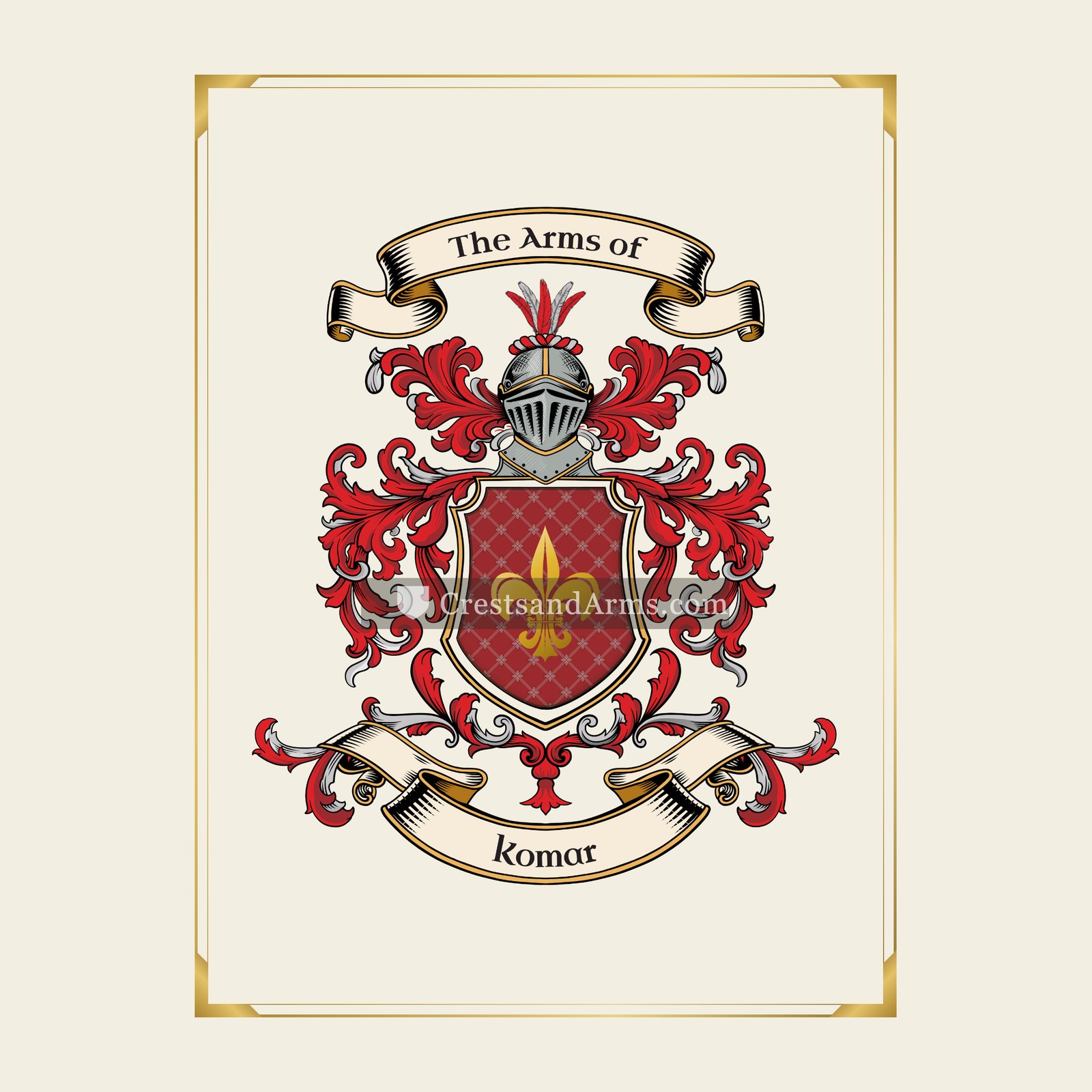 With gold border