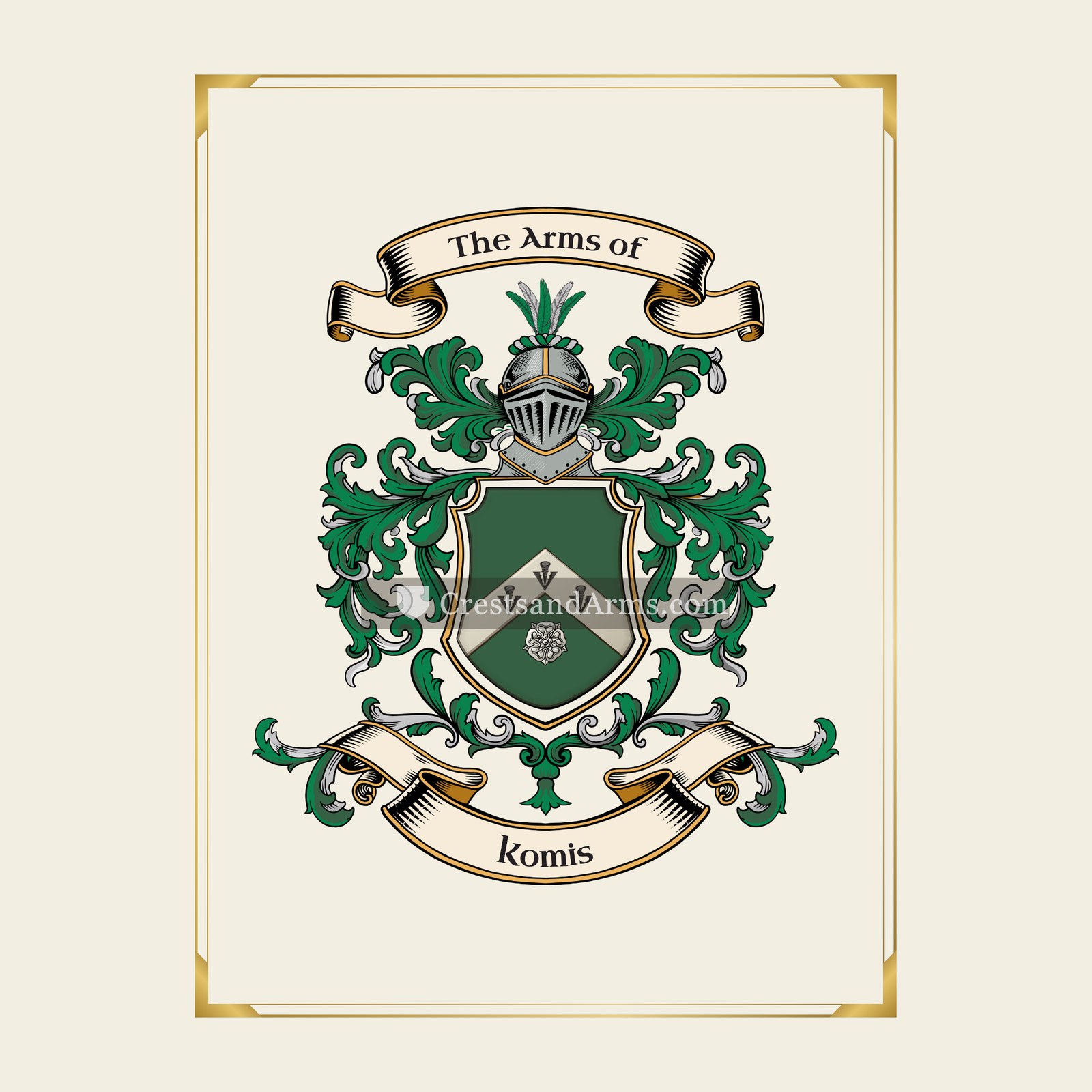 With gold border