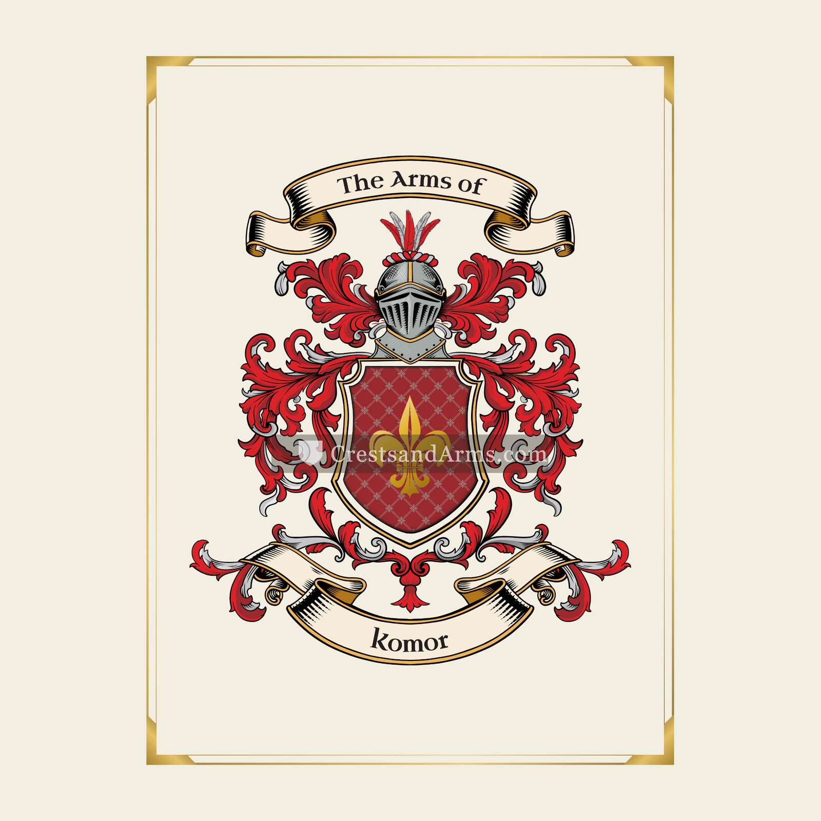 With gold border