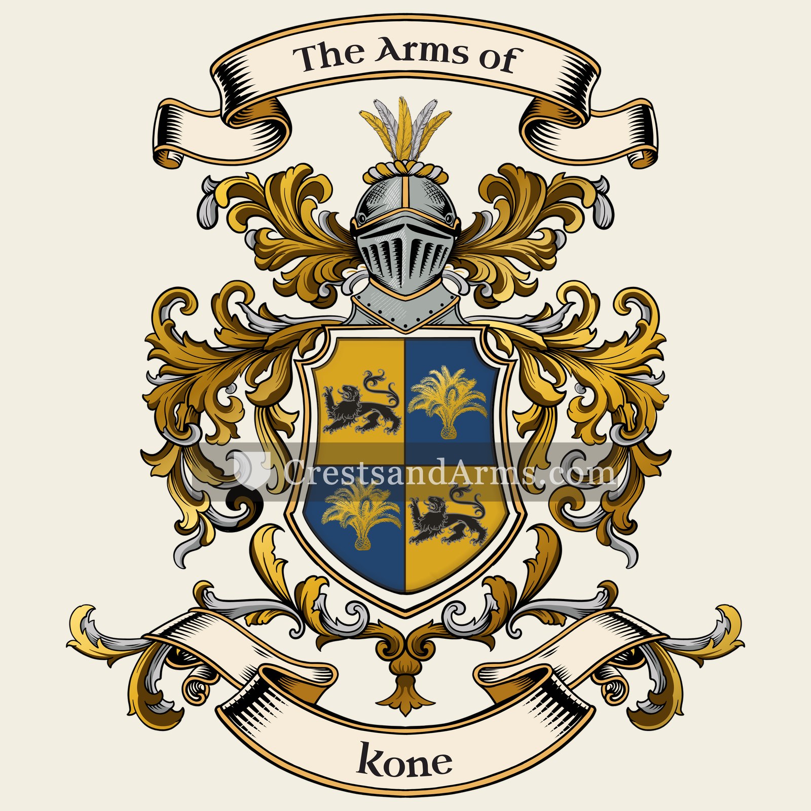 The Kone coat of arms, drawn from the recorded blazon