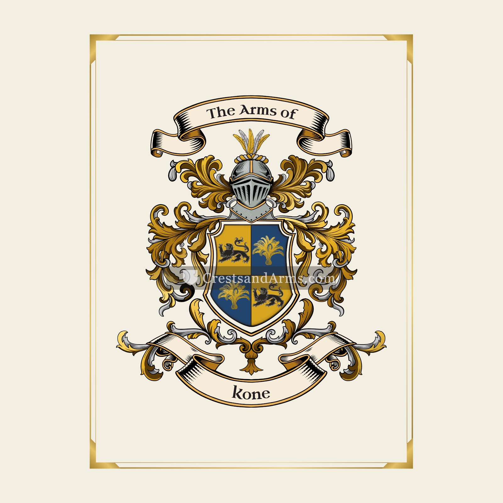 With gold border