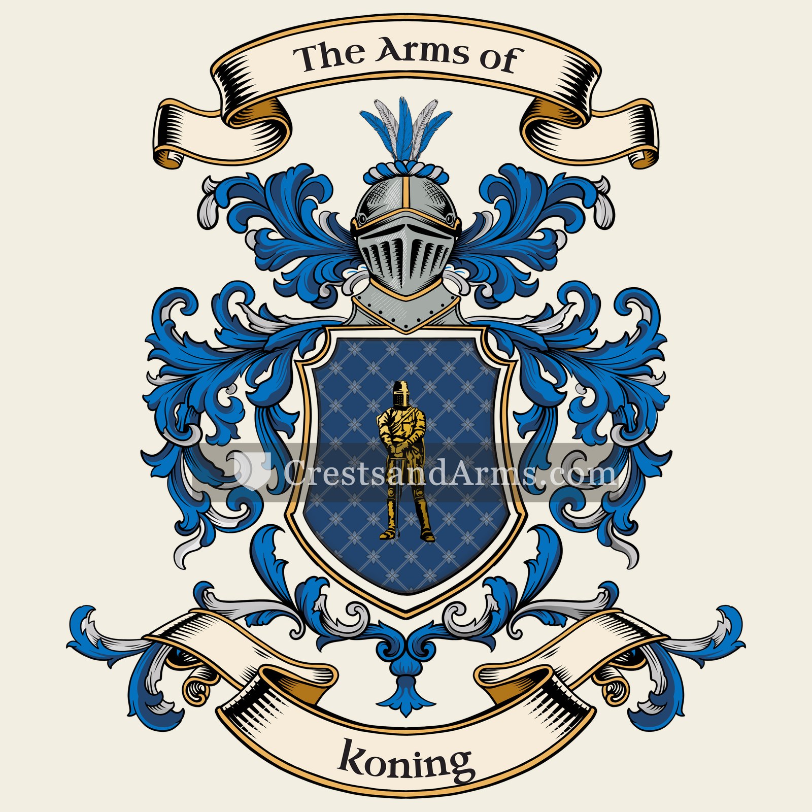 The Koning coat of arms, drawn from the recorded blazon