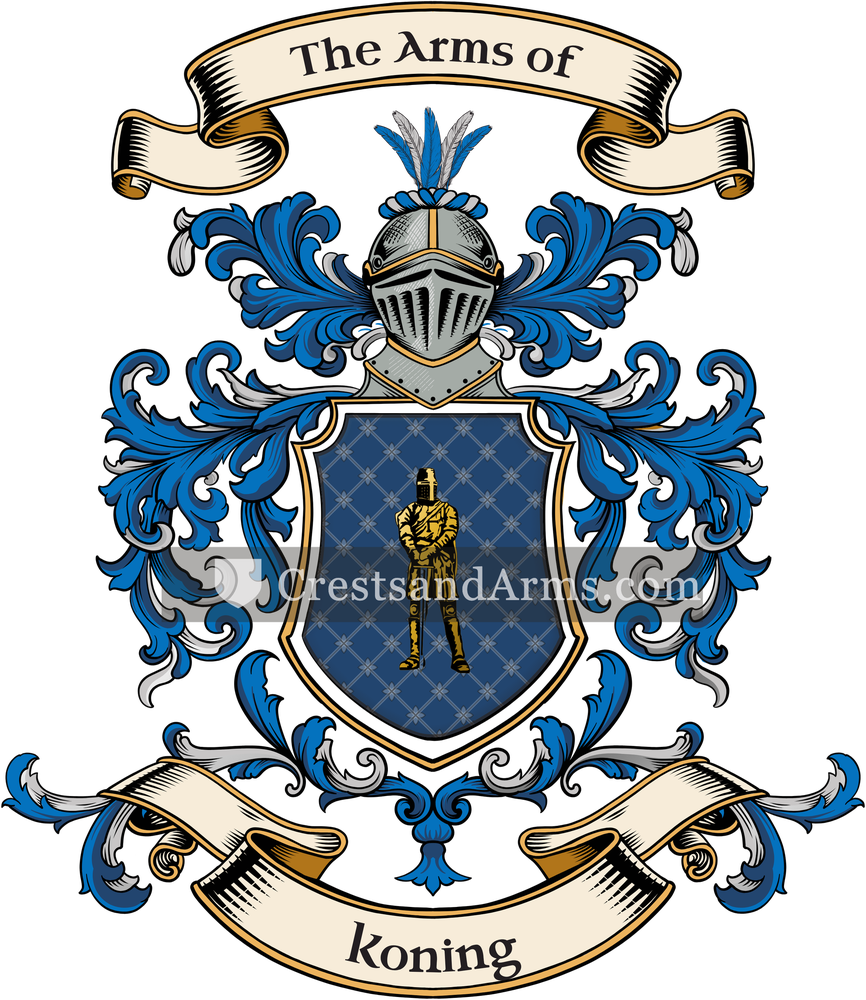 The Koning coat of arms, drawn from the recorded blazon
