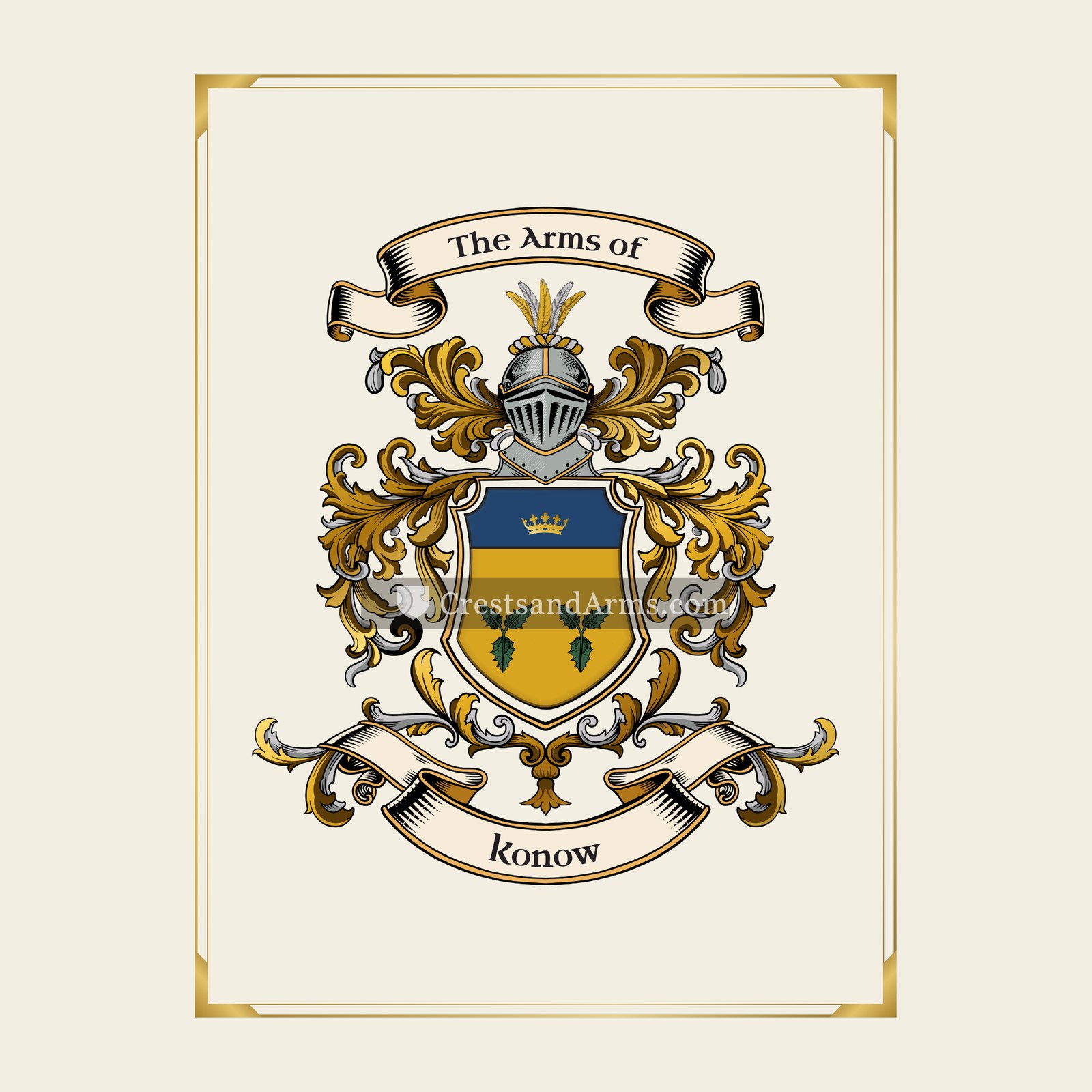 With gold border