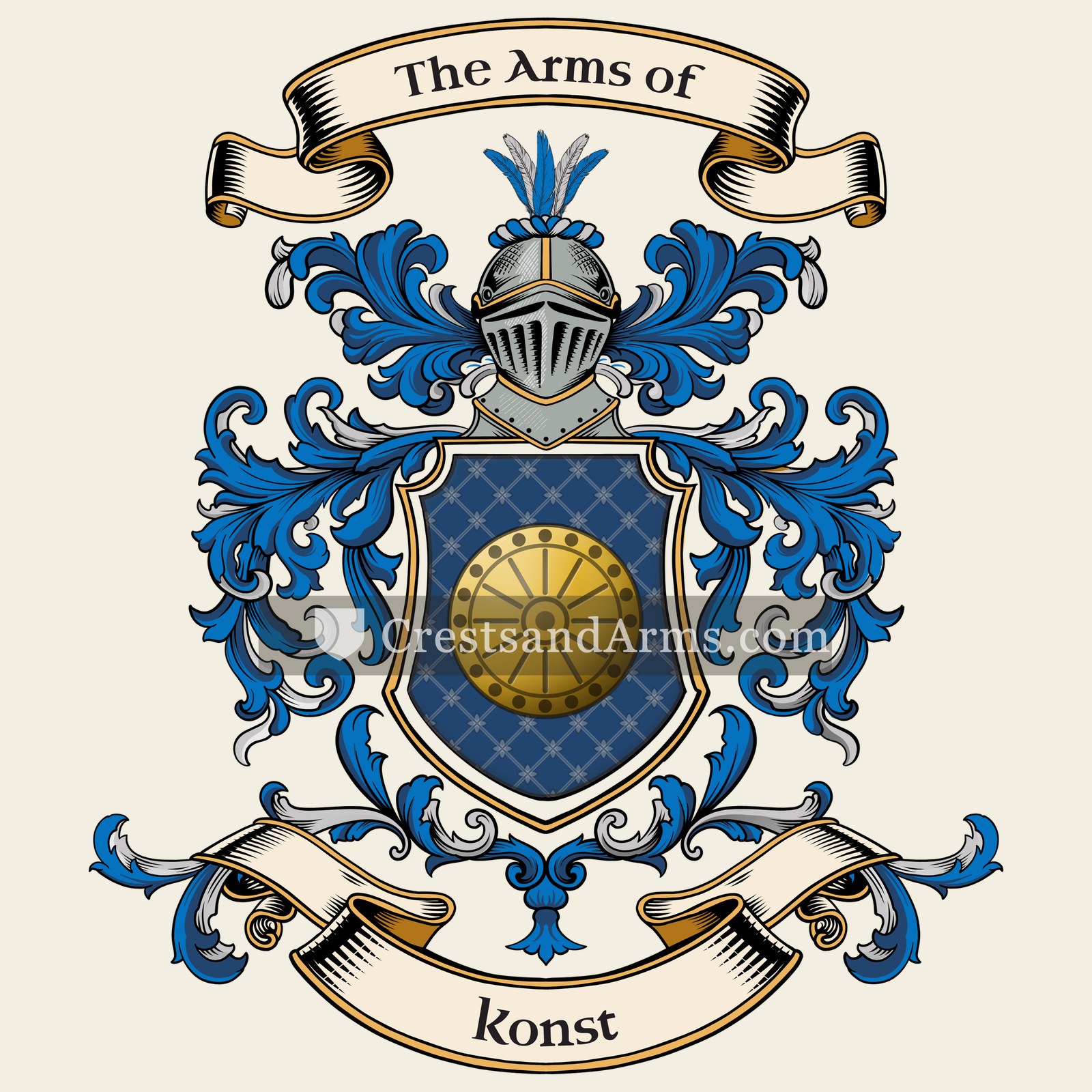 The Konst coat of arms, drawn from the recorded blazon