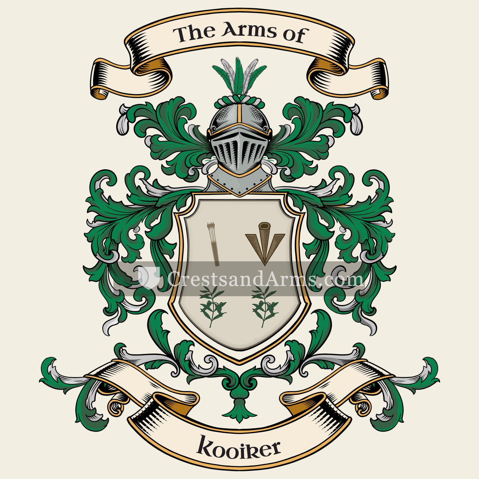 The Kooiker coat of arms, drawn from the recorded blazon