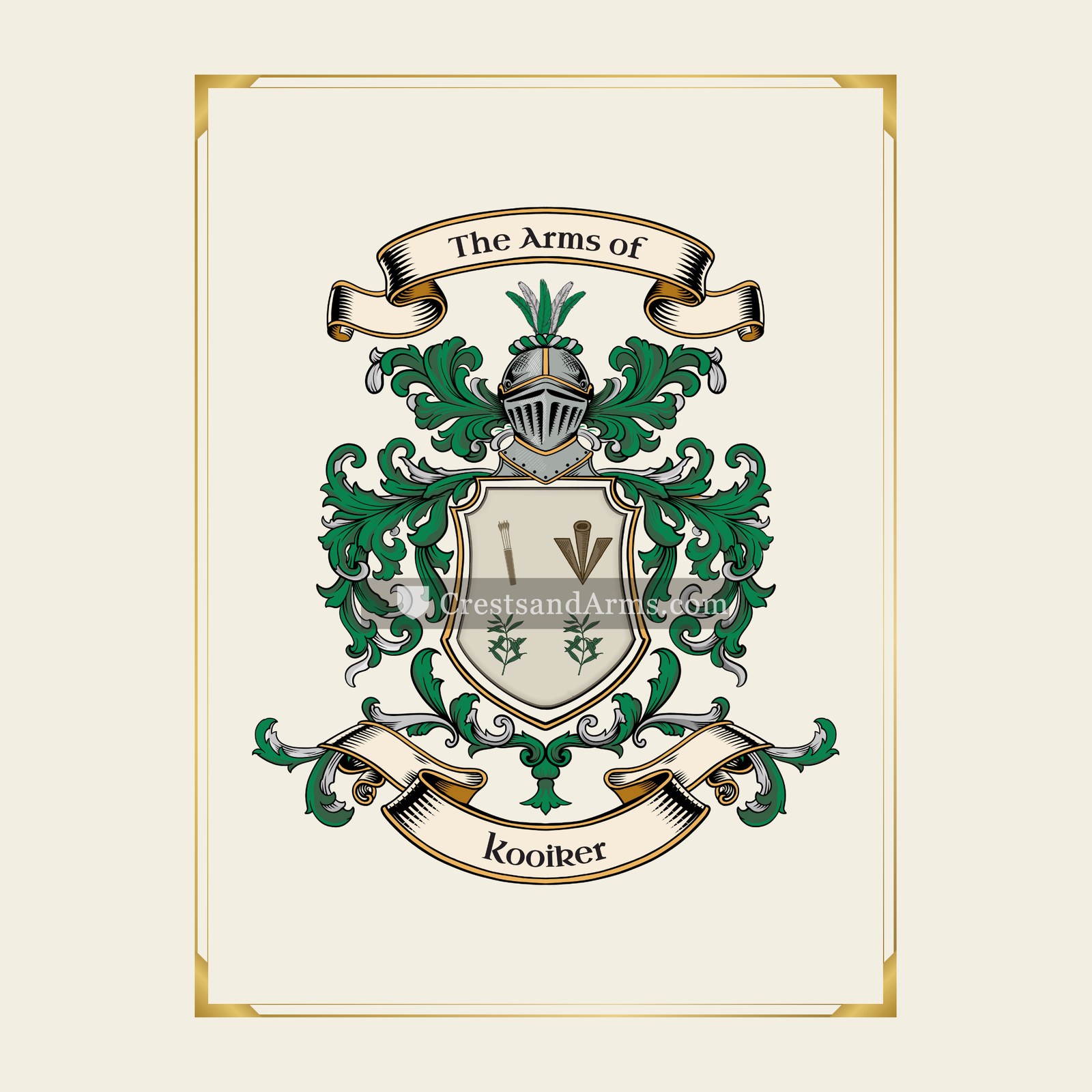 With gold border