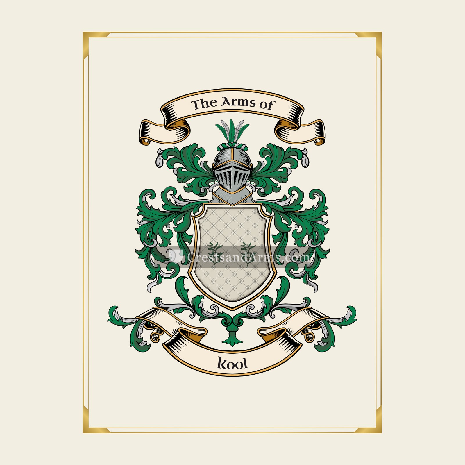 With gold border
