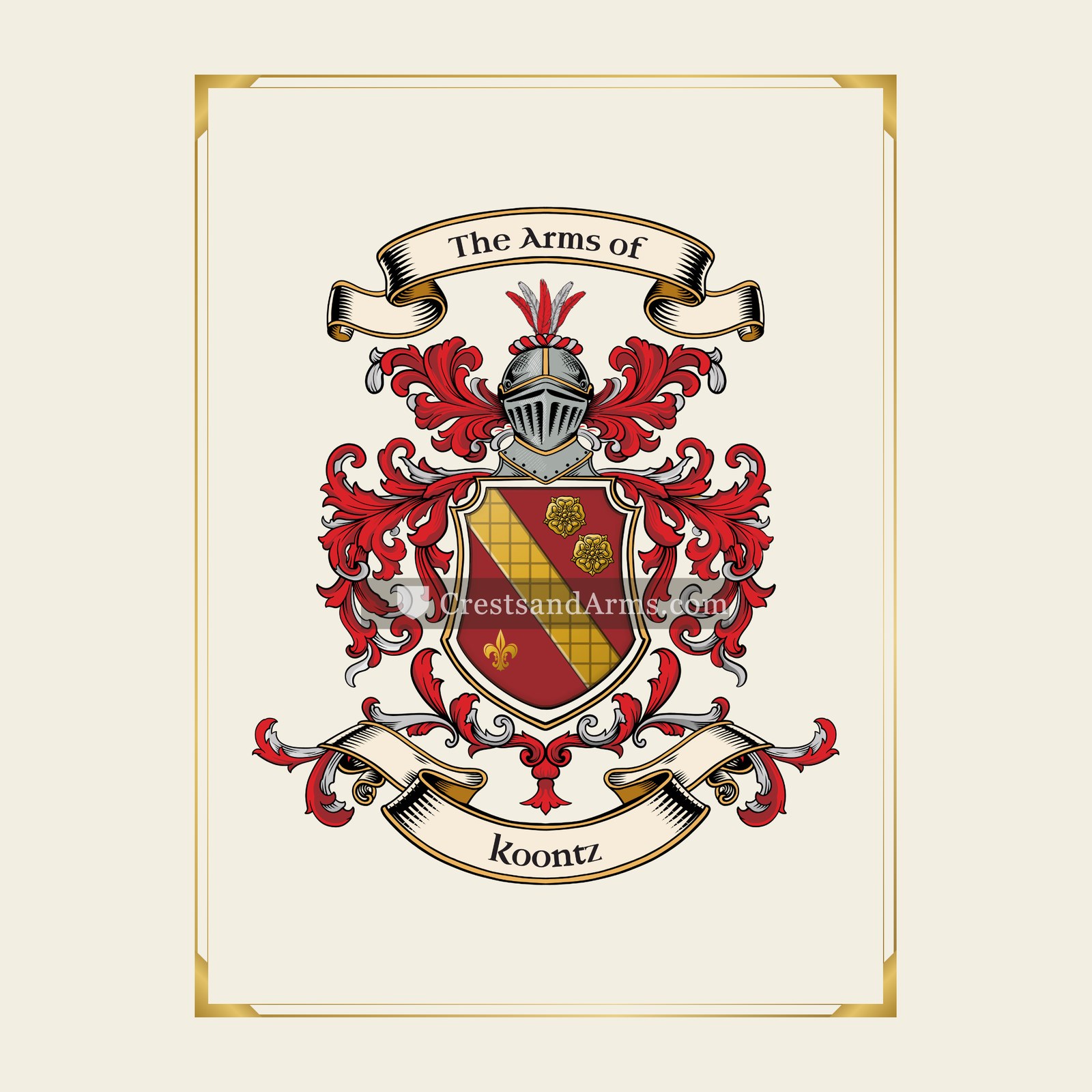 With gold border