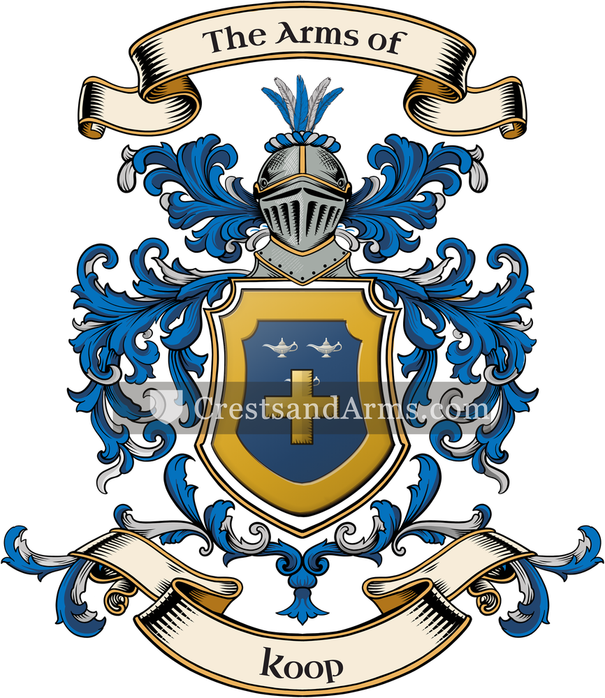 The Koop coat of arms, drawn from the recorded blazon