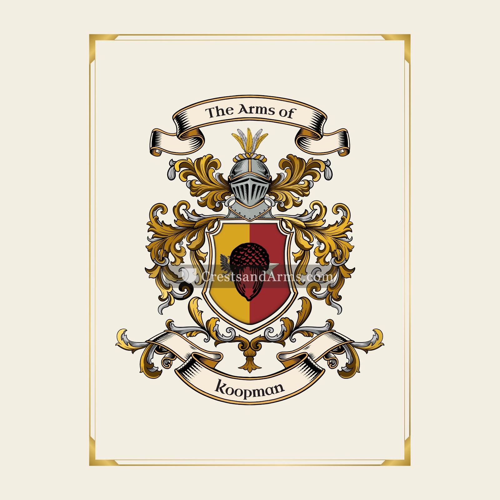 With gold border