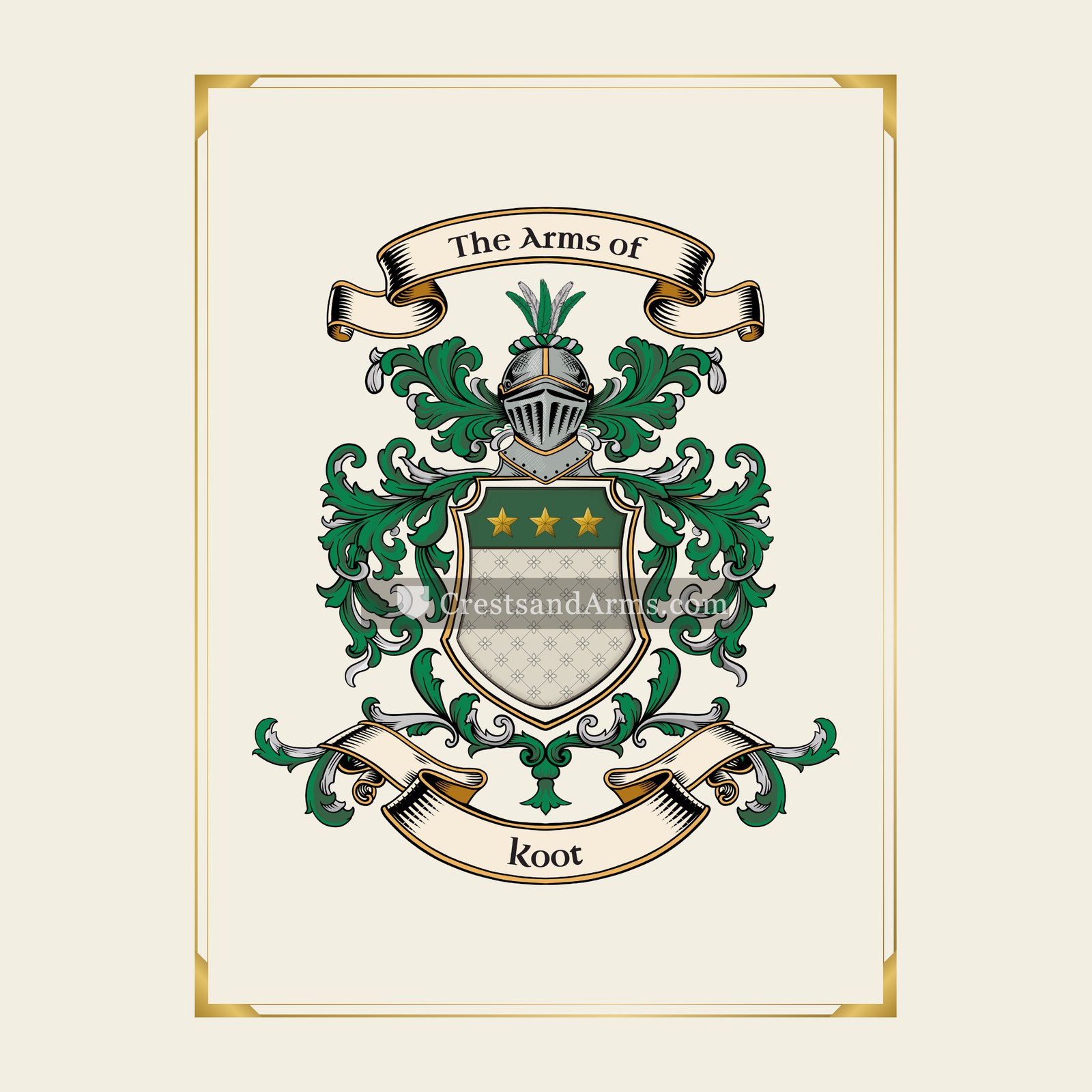With gold border