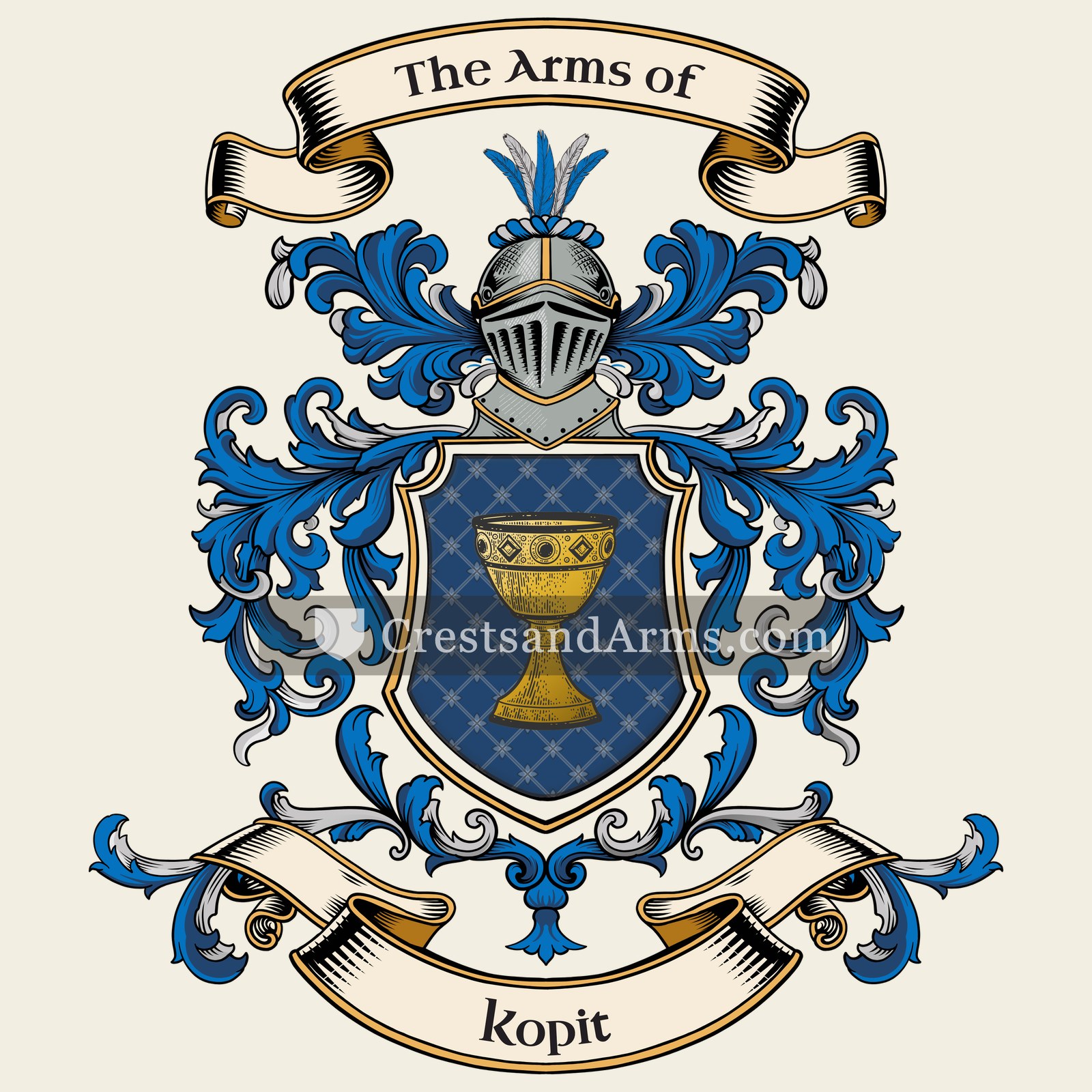 The Kopit coat of arms, drawn from the recorded blazon