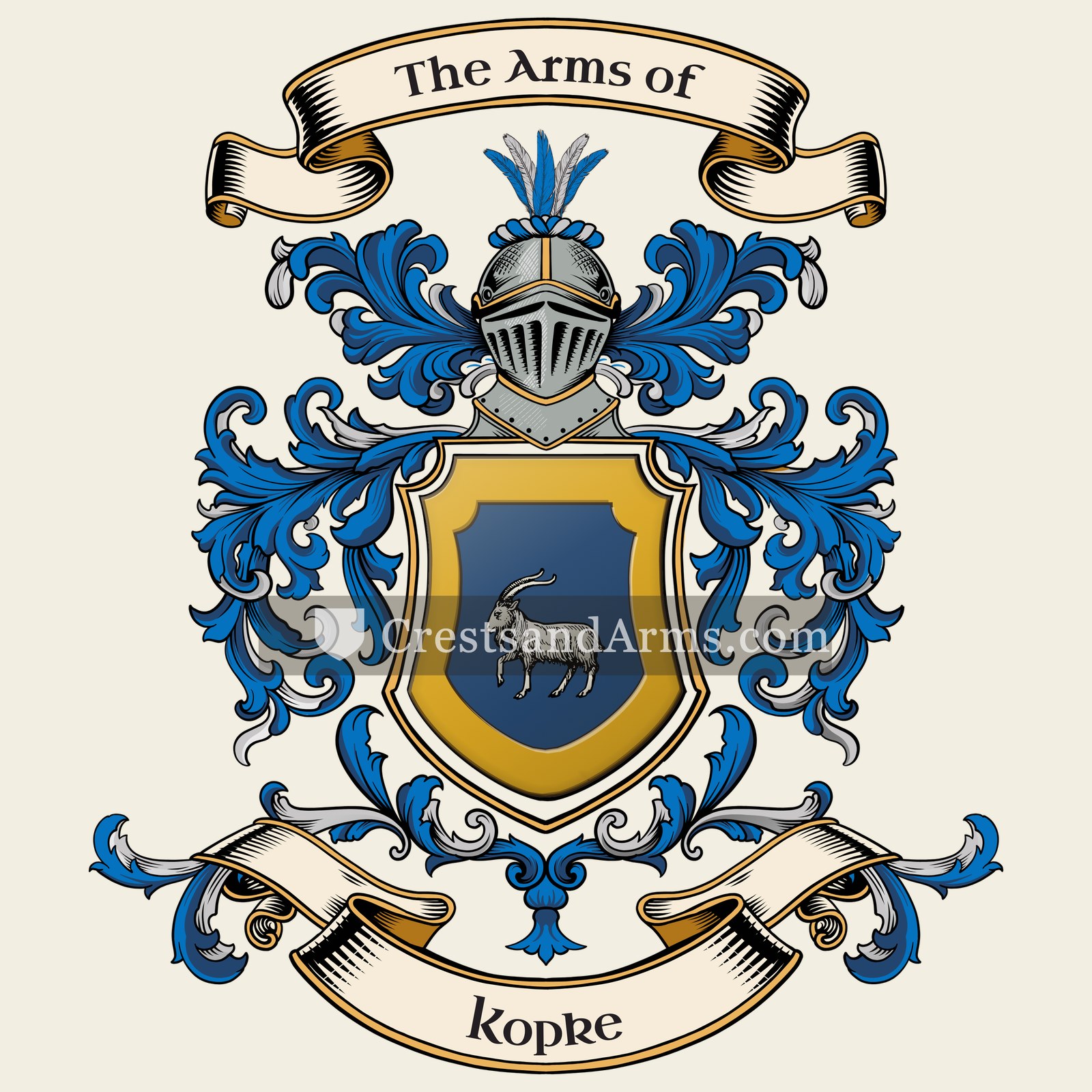 The Kopke coat of arms, drawn from the recorded blazon