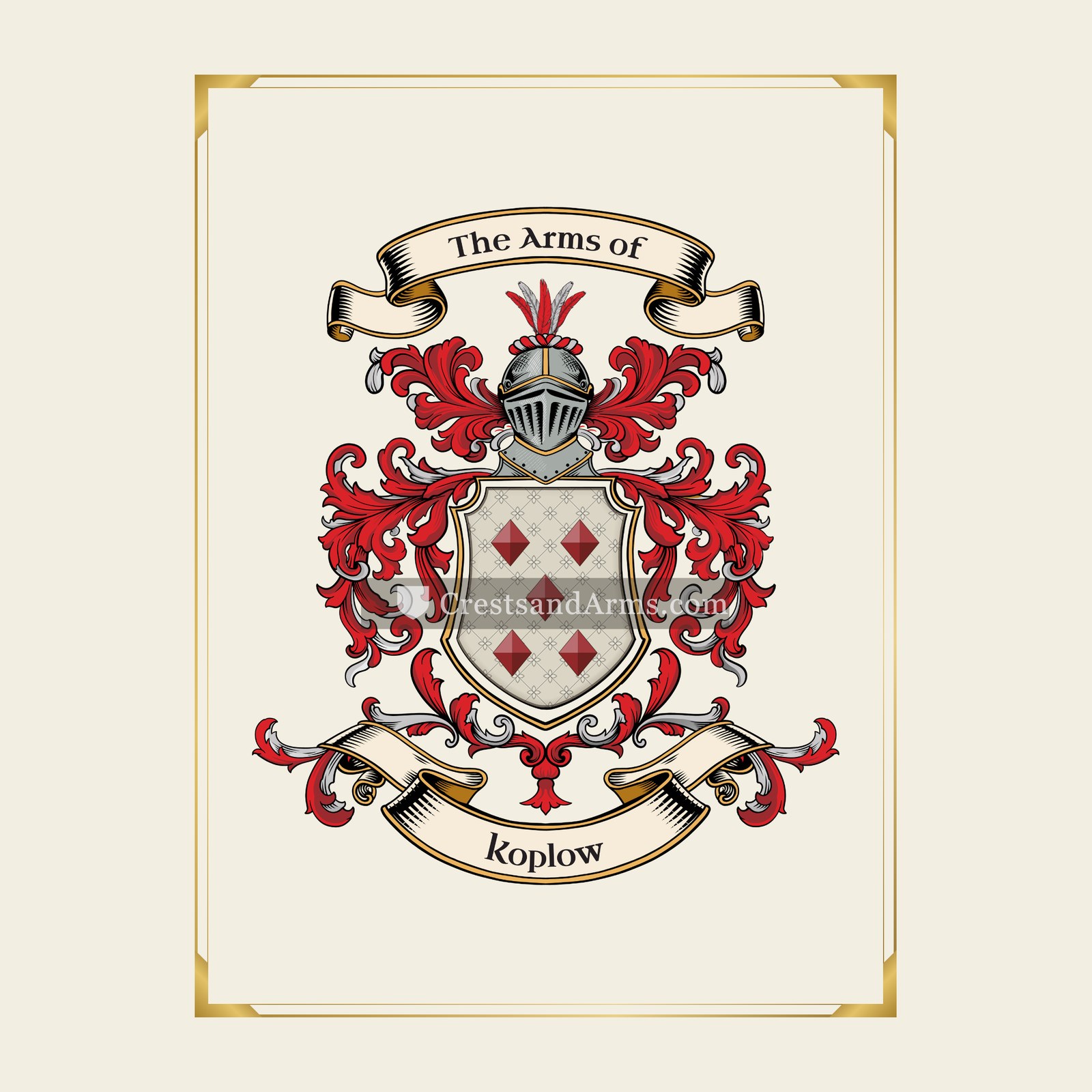 With gold border